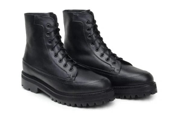 Ingmar Unisex Vegan Leather Lace Up Boots for Men & Women | Black | Stylish & Comfortable for Casual Wear, Outdoor Activities & Fashion Outfits