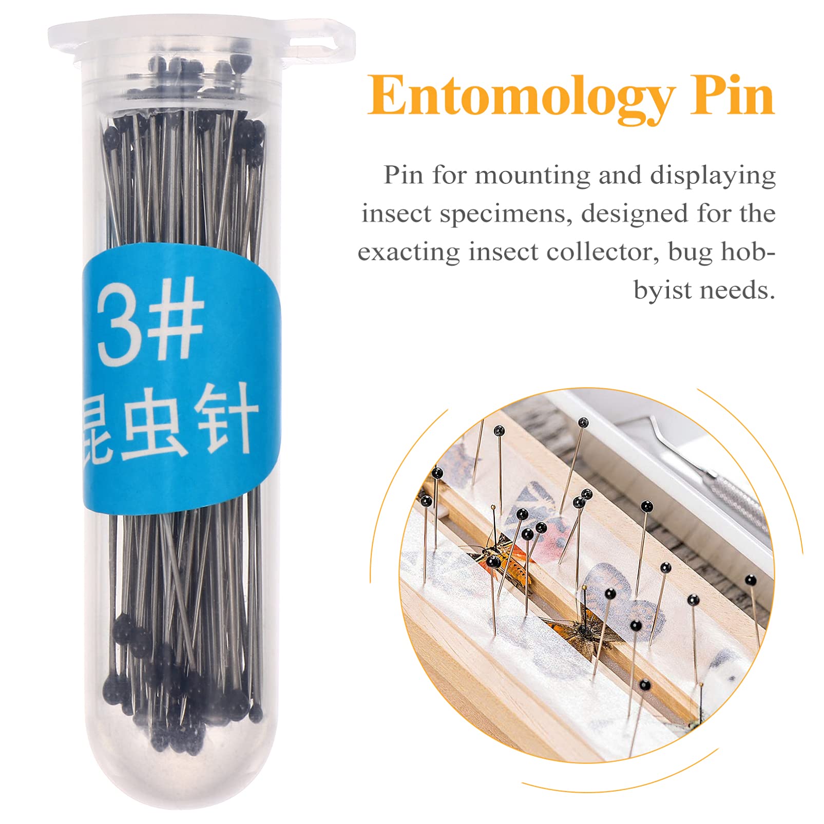 200Pcs Stainless Steel Entomology Pins for Wedding Decorations - Perfect for Displaying Butterflies, Insects & Floral Arrangements at Weddings, Parties & Home Decor