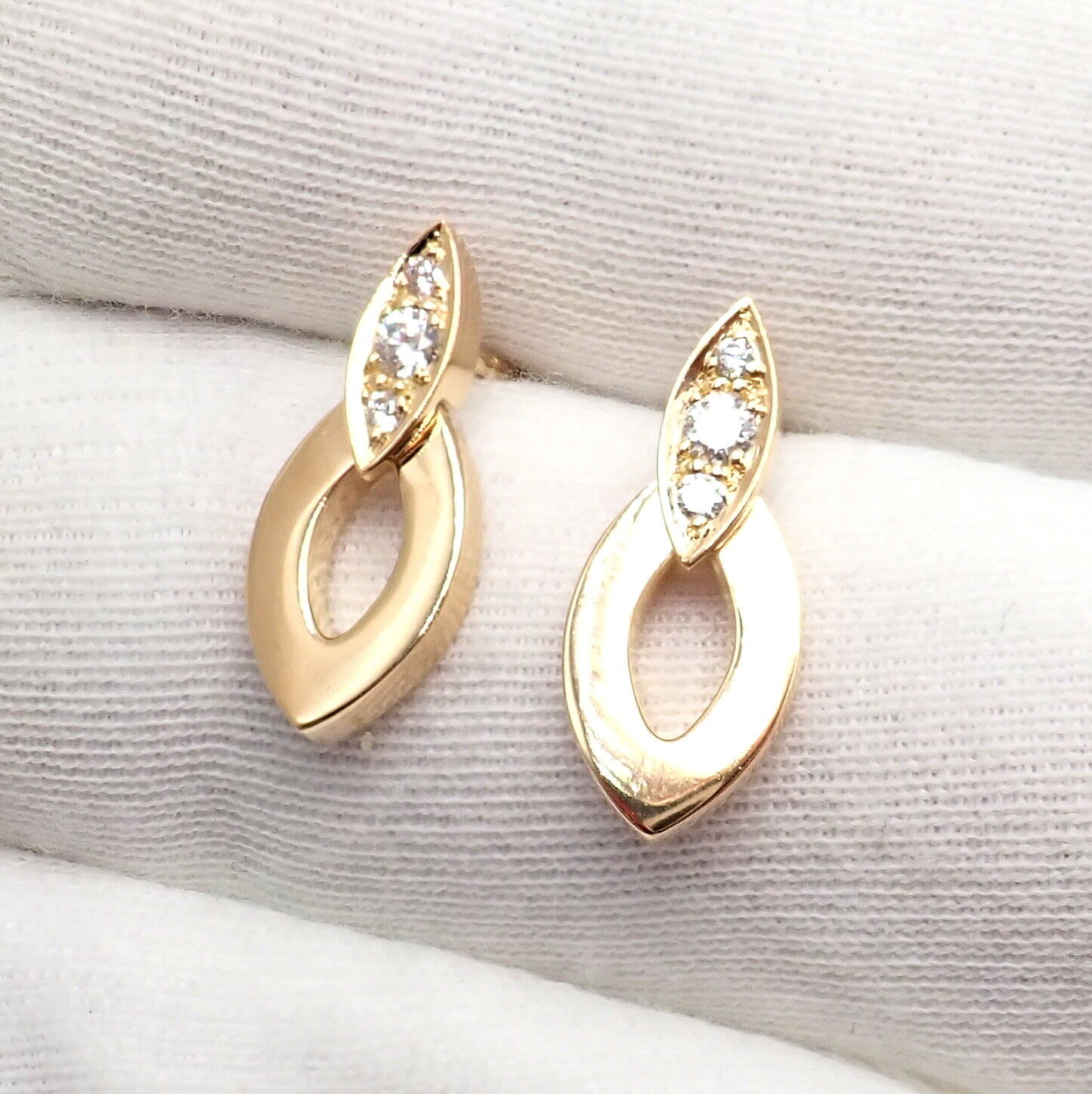 Authentic Cartier 18K Yellow Gold Diamond Diadea Link Bracelet & Earrings Set for Women - Luxury Jewelry Gift for Anniversary, Wedding & Special Occasions