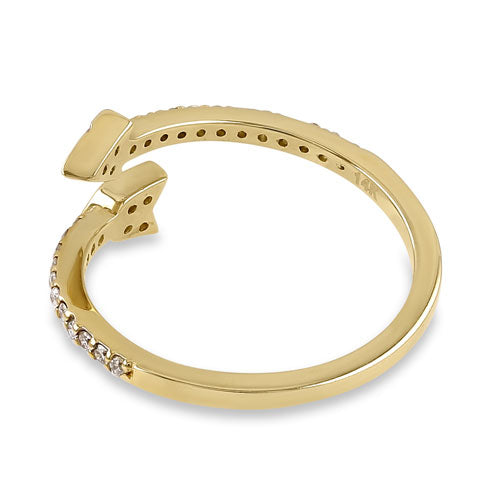 14K Yellow Gold Arrow Diamond Ring for Women - Elegant & Trendy Jewelry Gift for Anniversary, Valentine's Day & Special Occasions
