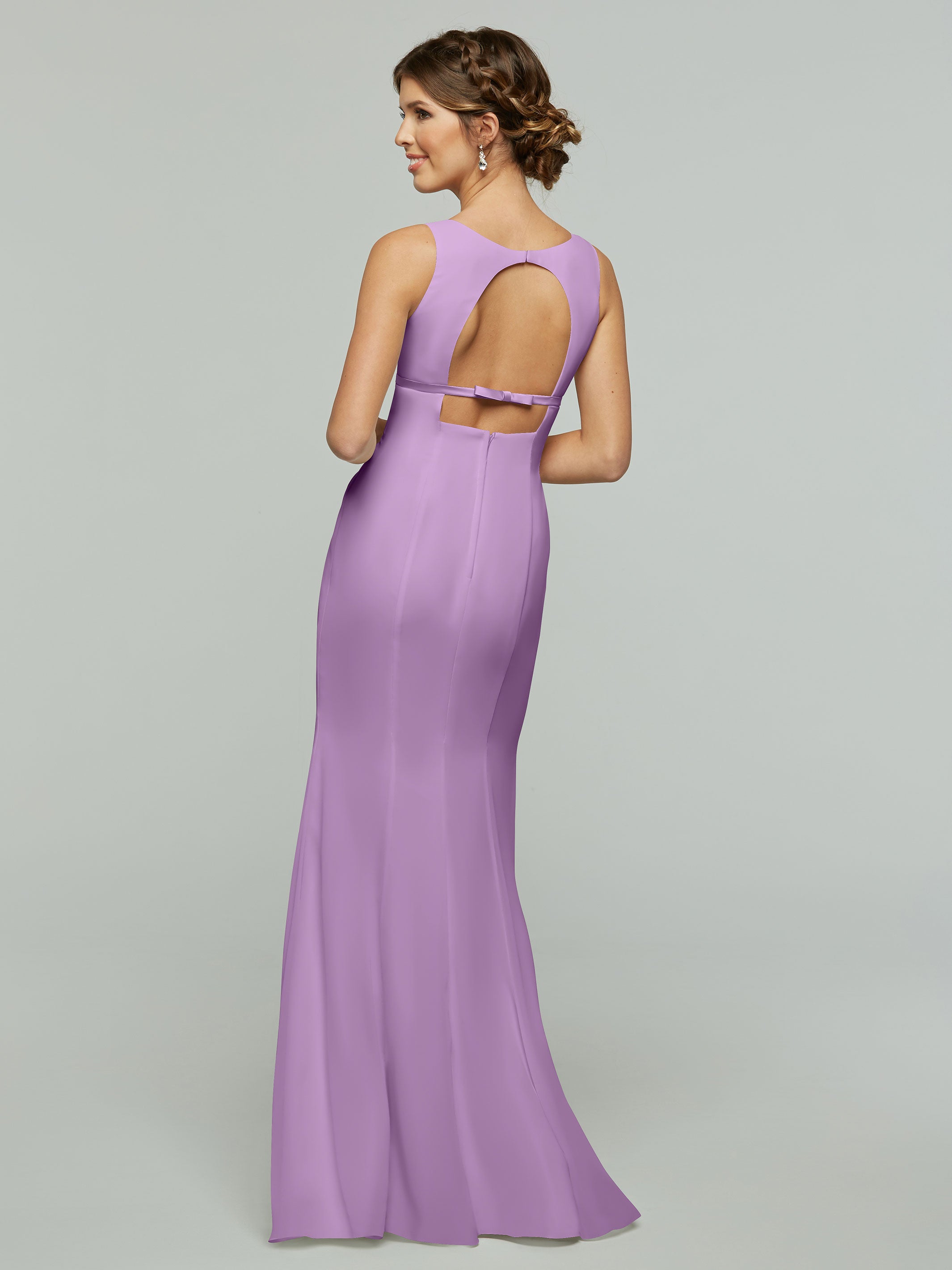 Elegant V-Neck Chiffon Bridesmaid Dress with Satin Ribbon Waist - Perfect for Weddings, Formal Events & Special Occasions