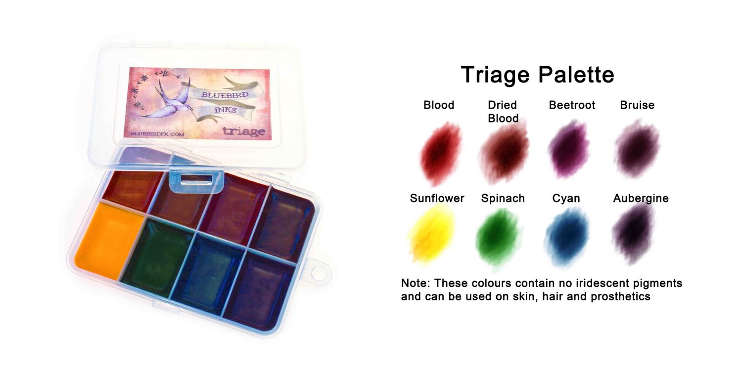 BluebirdFX Triage 8-Color Palette - Professional Makeup Palette for Artists & Beginners - Perfect for Halloween, Cosplay & Special Effects Makeup