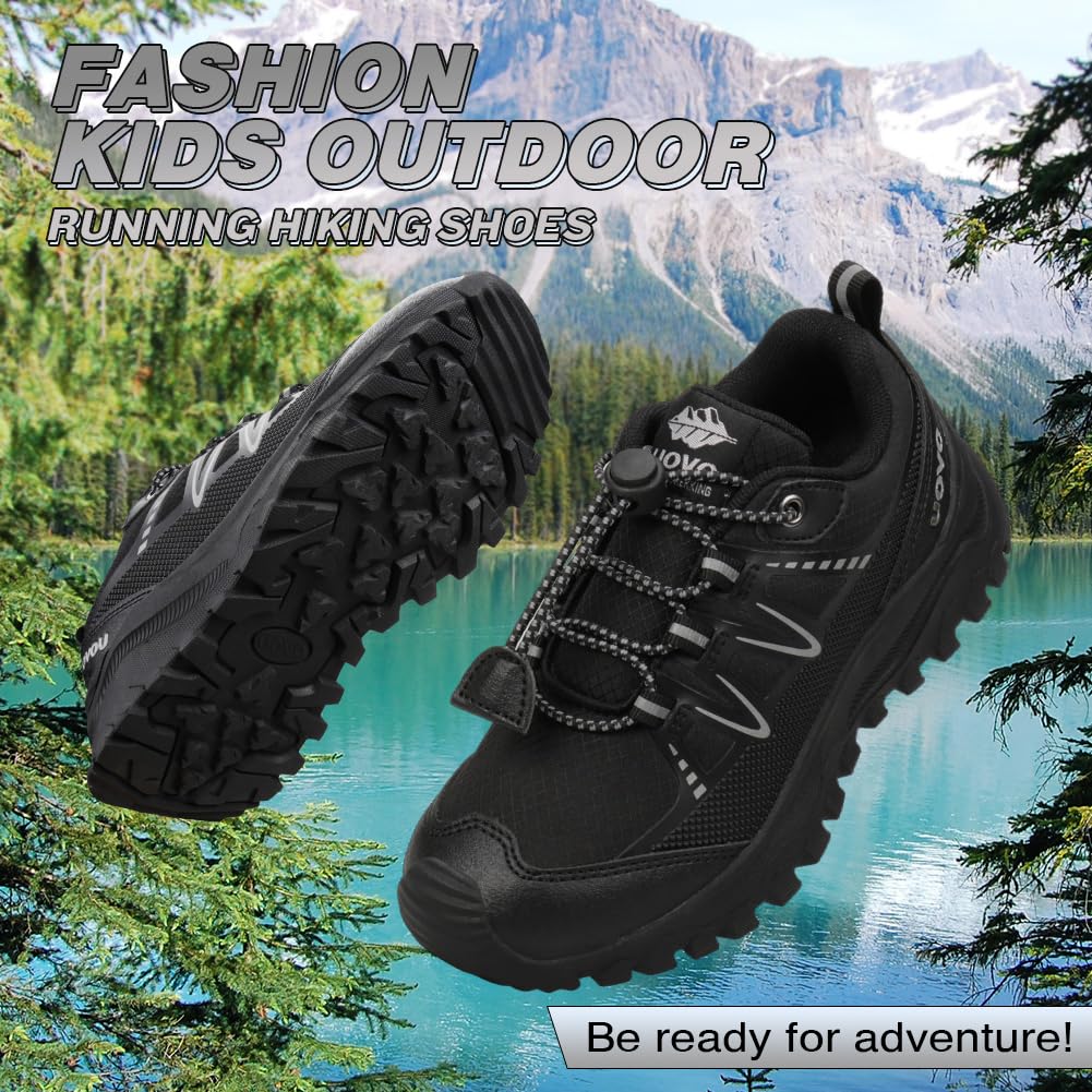 **UOVO Waterproof Hiking & Running Shoes for Kids - Non-Slip Lightweight Outdoor Sneakers for Boys & Girls - Perfect for Hiking, Tennis & Daily Play**