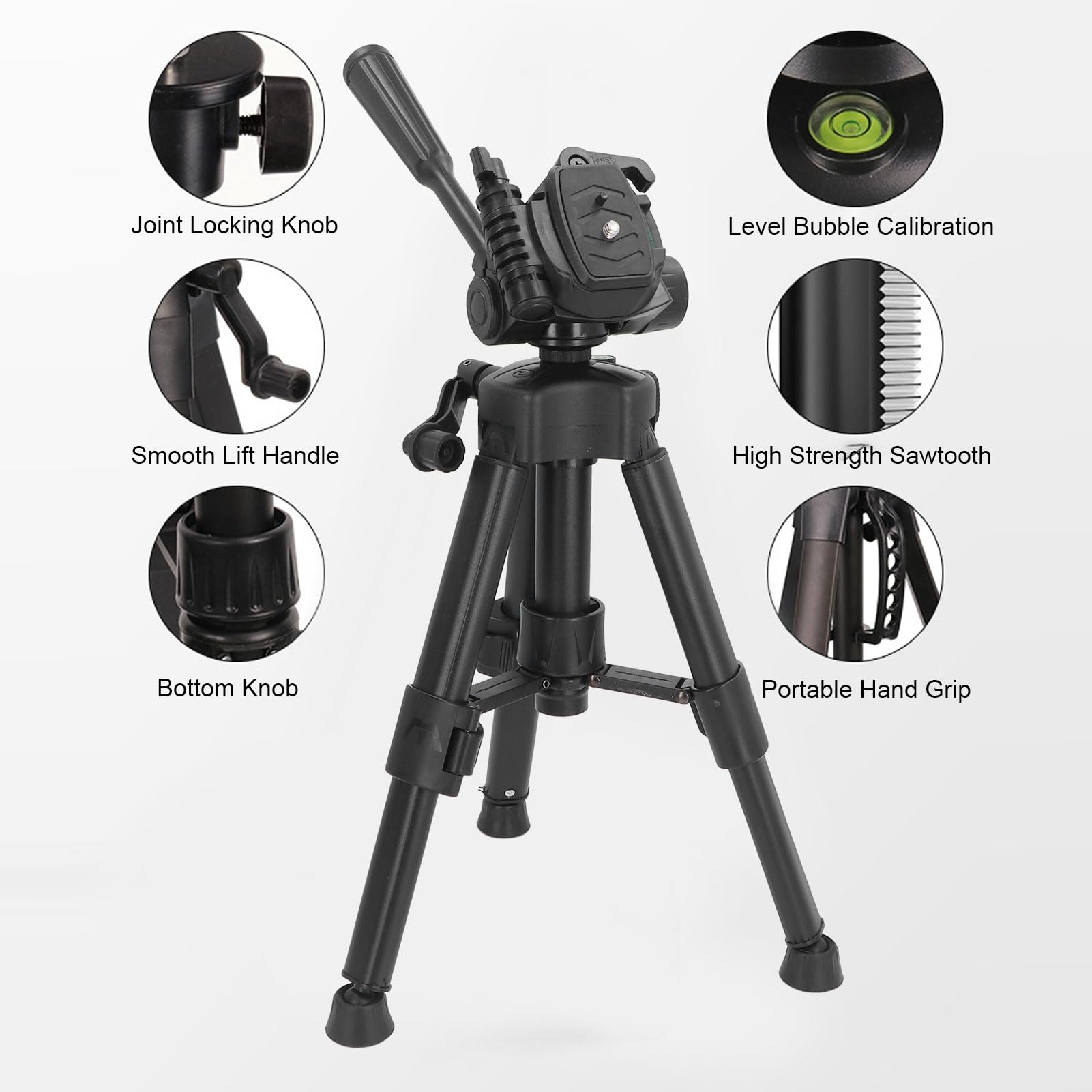 Professional DSLR Camera Tripod - Lightweight Aluminum Travel Tripod with Carry Bag for Mirrorless Cameras, Smartphones & Spotting Scopes | Perfect for Outdoor Photography, Vlogging & Travel Adventures