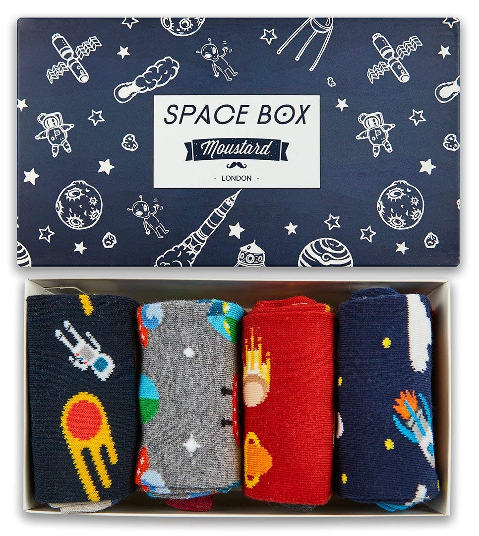 Alien Planet Space Socks for Women & Men - Cute Crew Socks Gift Box Set - Soft Cotton Fun Novelty Socks - Perfect for Cosplay, Gifts & Everyday Wear