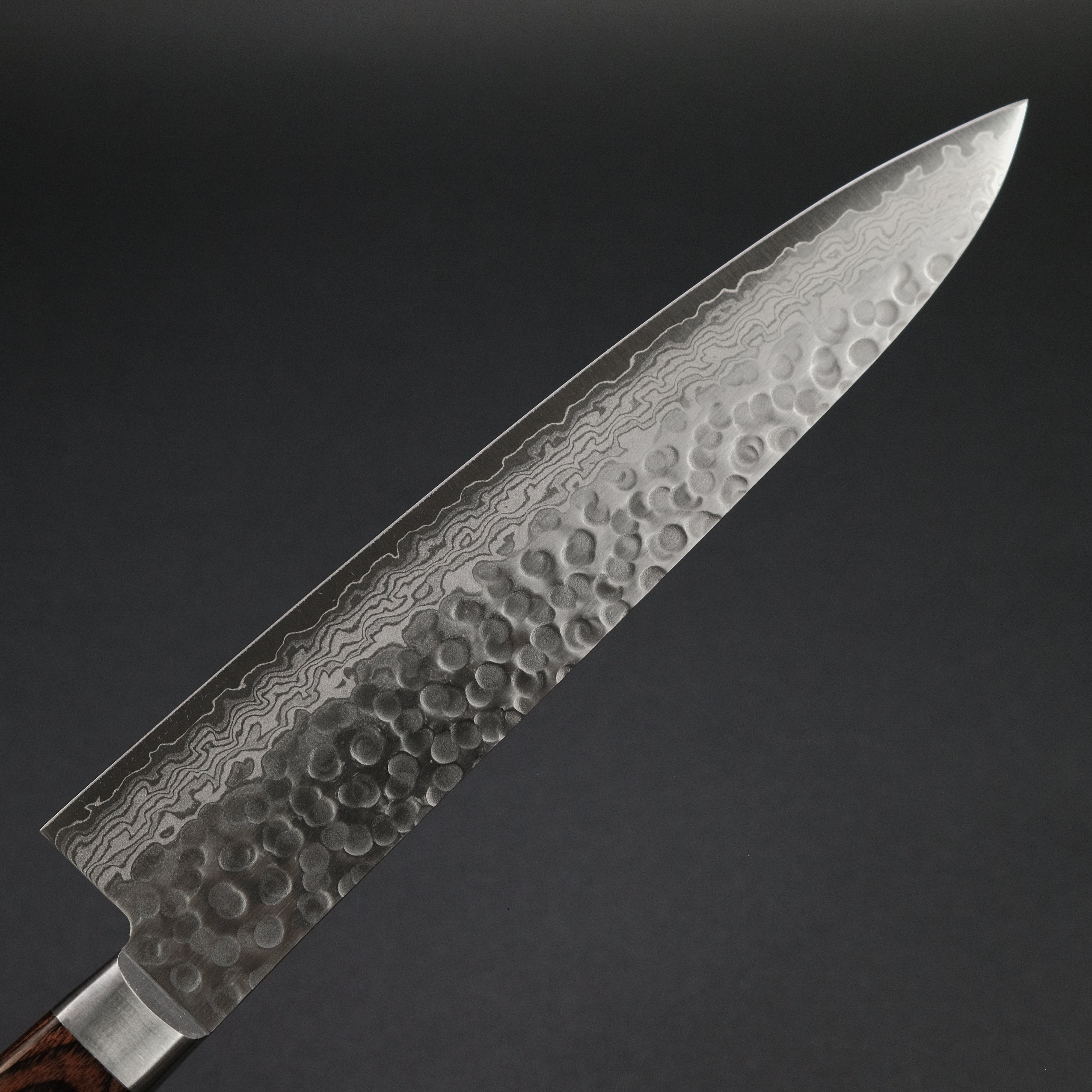 Hitohira HG Tsuchime Damascus Gyuto 240mm Japanese Chef Knife with Imitation Mahogany Handle - Perfect for Professional Chefs & Home Cooking Enthusiasts