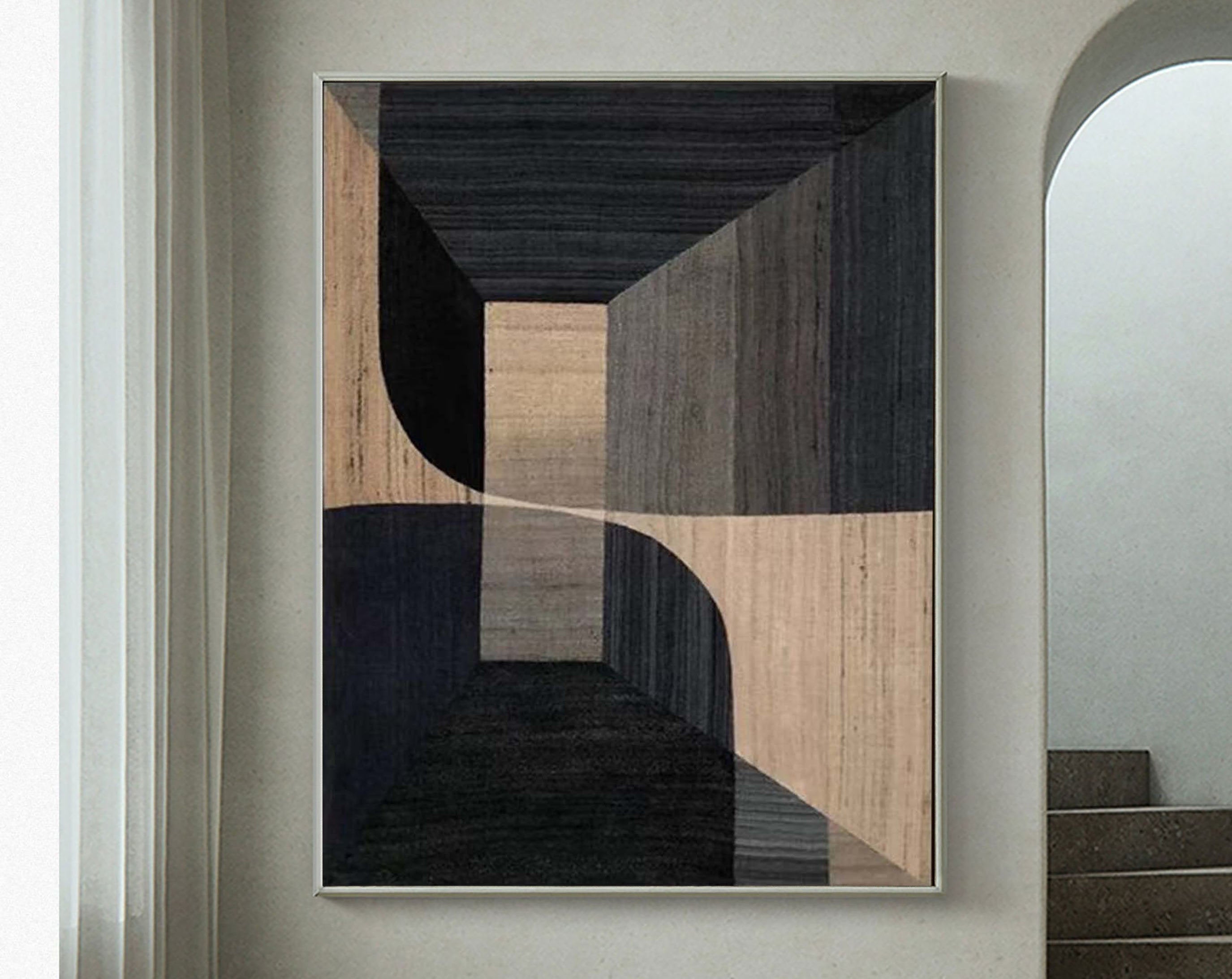 Beige & Brown Abstract Wall Art Print #BB045 - Modern Home Decor for Living Room, Bedroom & Office
