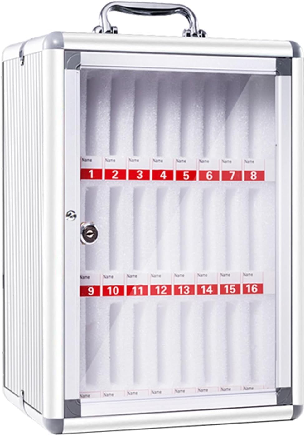 Lockable Portable Cell Phone Storage Cabinet - Secure Phone Locker Box for School, Exams & Workplace (36 Slots, Silver) | Perfect for Classrooms, Testing Centers & Office Security
