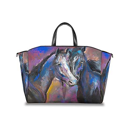 Vintage Horses Diaper Bag with Stroller Straps - Large Capacity Baby Organizer for Travel & Outings
