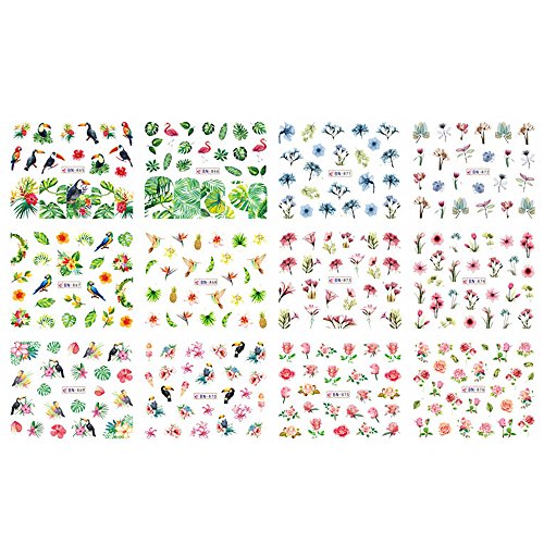 1 Sheet Nail Sticker Set - Mixed Summer Rose Daisy Flamingo Flower Nail Art Decals for DIY Water Transfer Manicure | Perfect for Parties, Vacations & Everyday Nail Styling