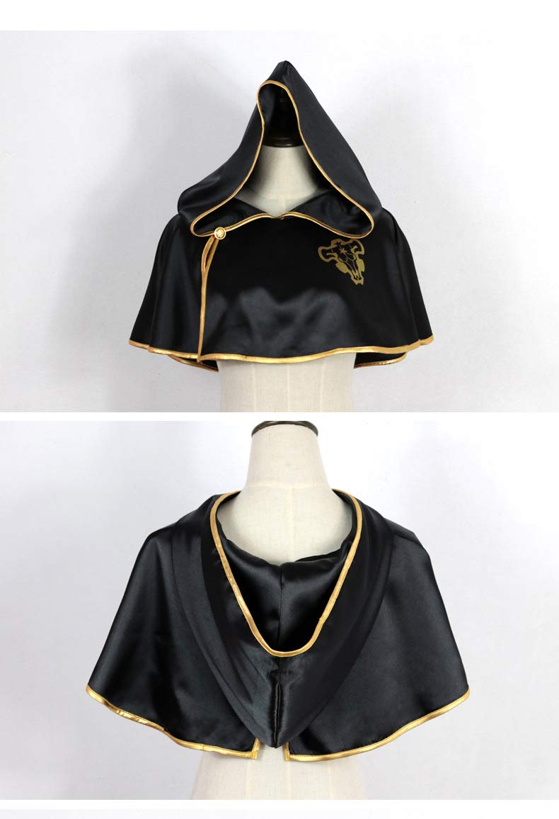Asta Black Cloak Cosplay Costume - Anime Black Clover Hooded Cape for Halloween, Cosplay Events & Conventions