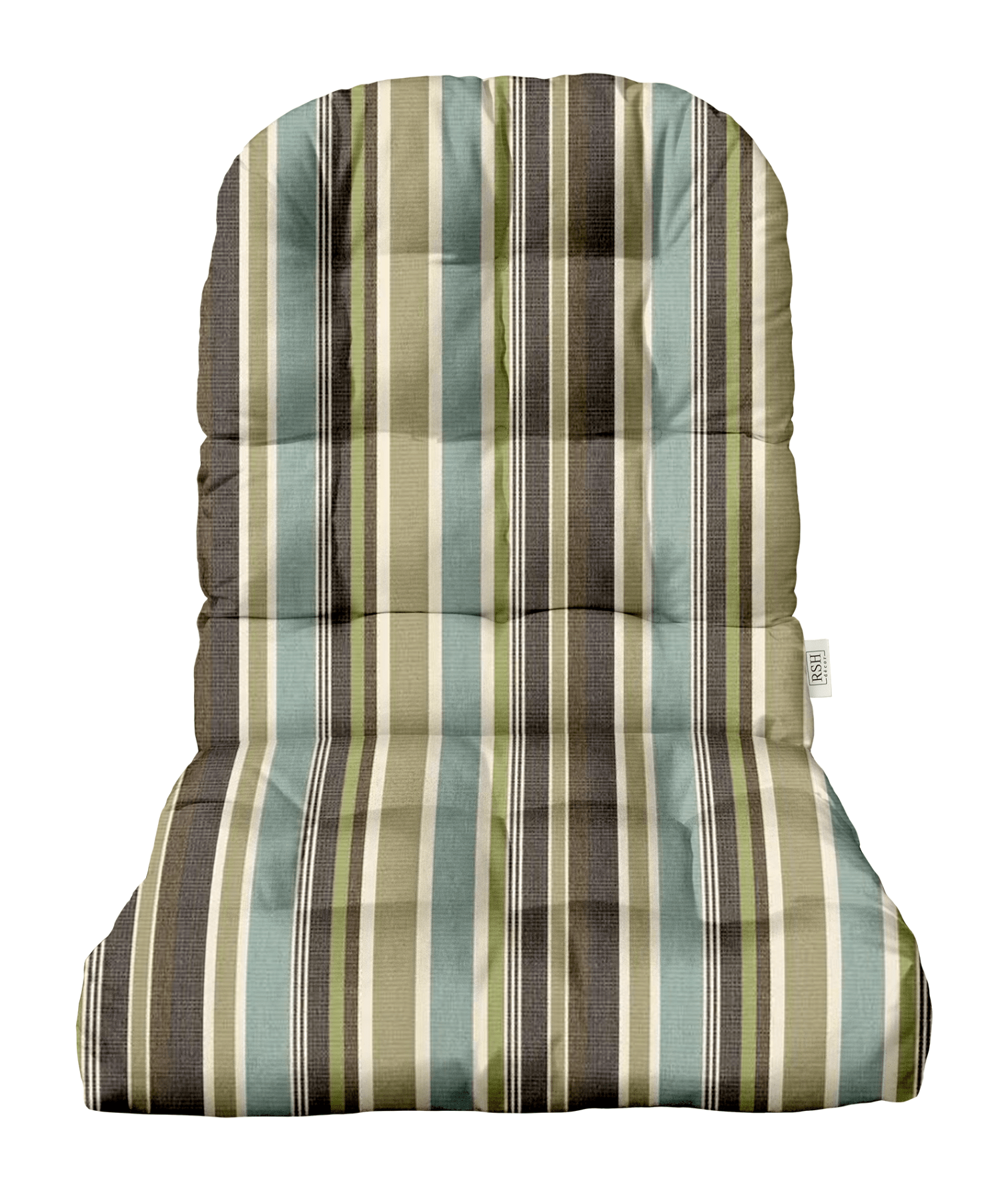 Sunbrella Stripes Tufted Adirondack Chair Cushion - Water-Resistant Outdoor Patio Furniture Cushion for Deck, Poolside & Garden Relaxation