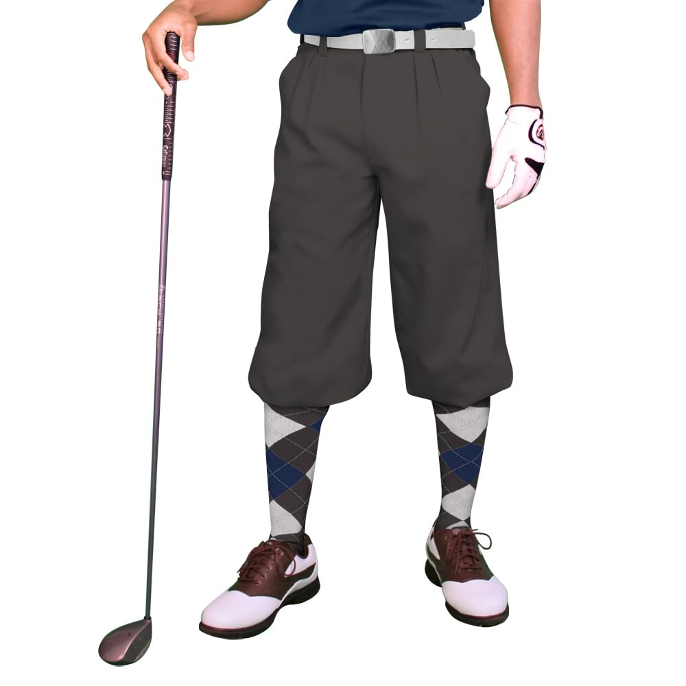 Premium Charcoal Microfiber Plus Fours for Men - Lightweight & Breathable Golf Pants - Perfect for Golfing, Business Casual & Outdoor Activities
