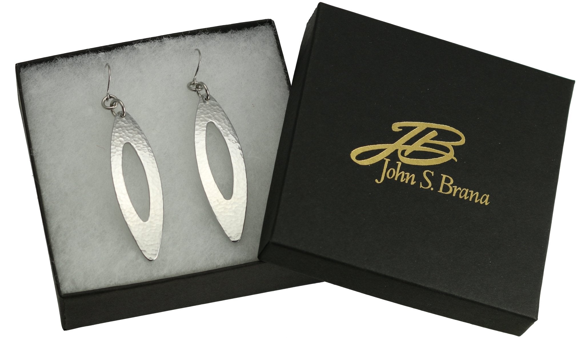 Handmade Pierced Large Oval Hammered Aluminum Drop Earrings for Women - Boho Chic Dangle Jewelry for Parties, Weddings & Everyday Wear