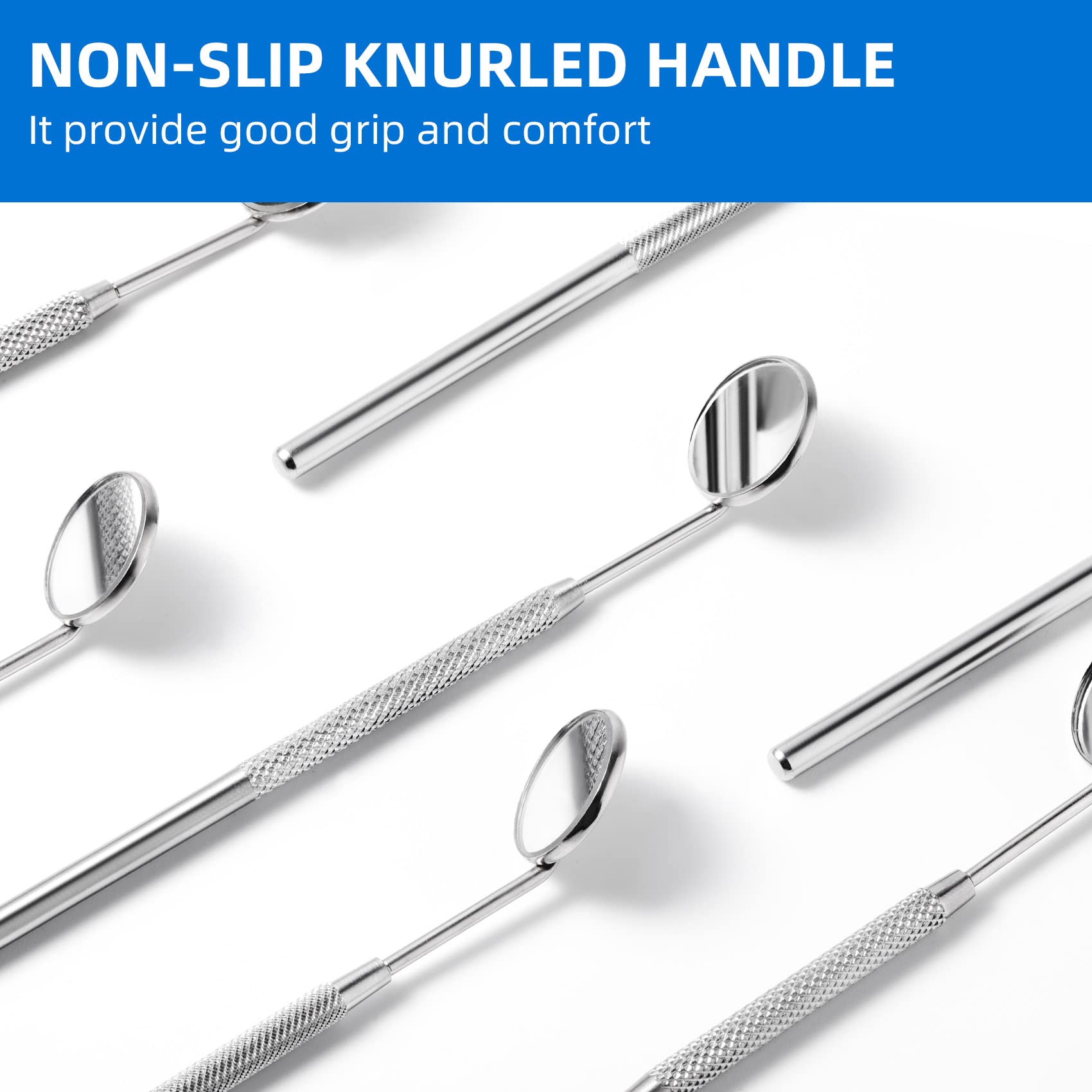 **Annhua Stainless Steel Anti-Fog Dental Inspection Mirror - Curved Oral Care Tool for Dentists & Hygienists, Perfect for Dental Exams, Makeup & Travel**