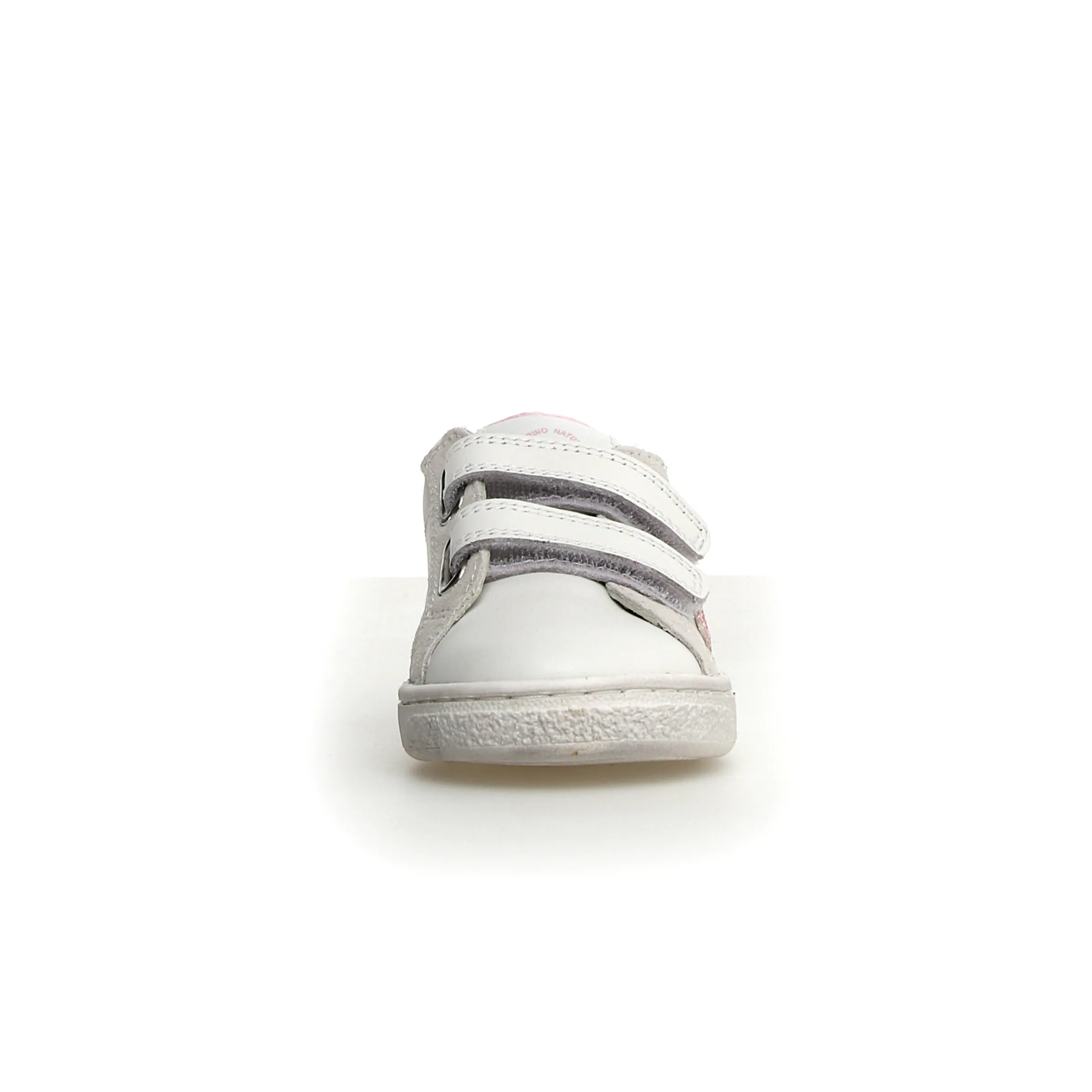 Naturino Pinn VL Girls Casual Shoes - White, Pink & Light Green | Comfortable & Stylish for School, Play & Everyday Wear