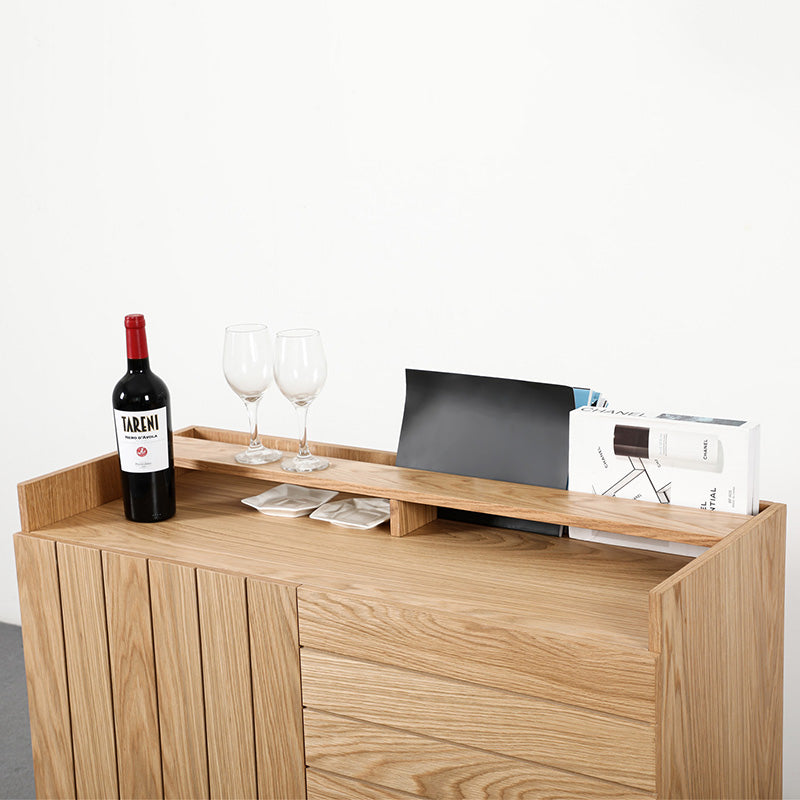 ZANE 100cm Natural Oak Sideboard Buffet Cabinet - Modern Dining Room Storage for Dishes, Linens & Entertaining Essentials