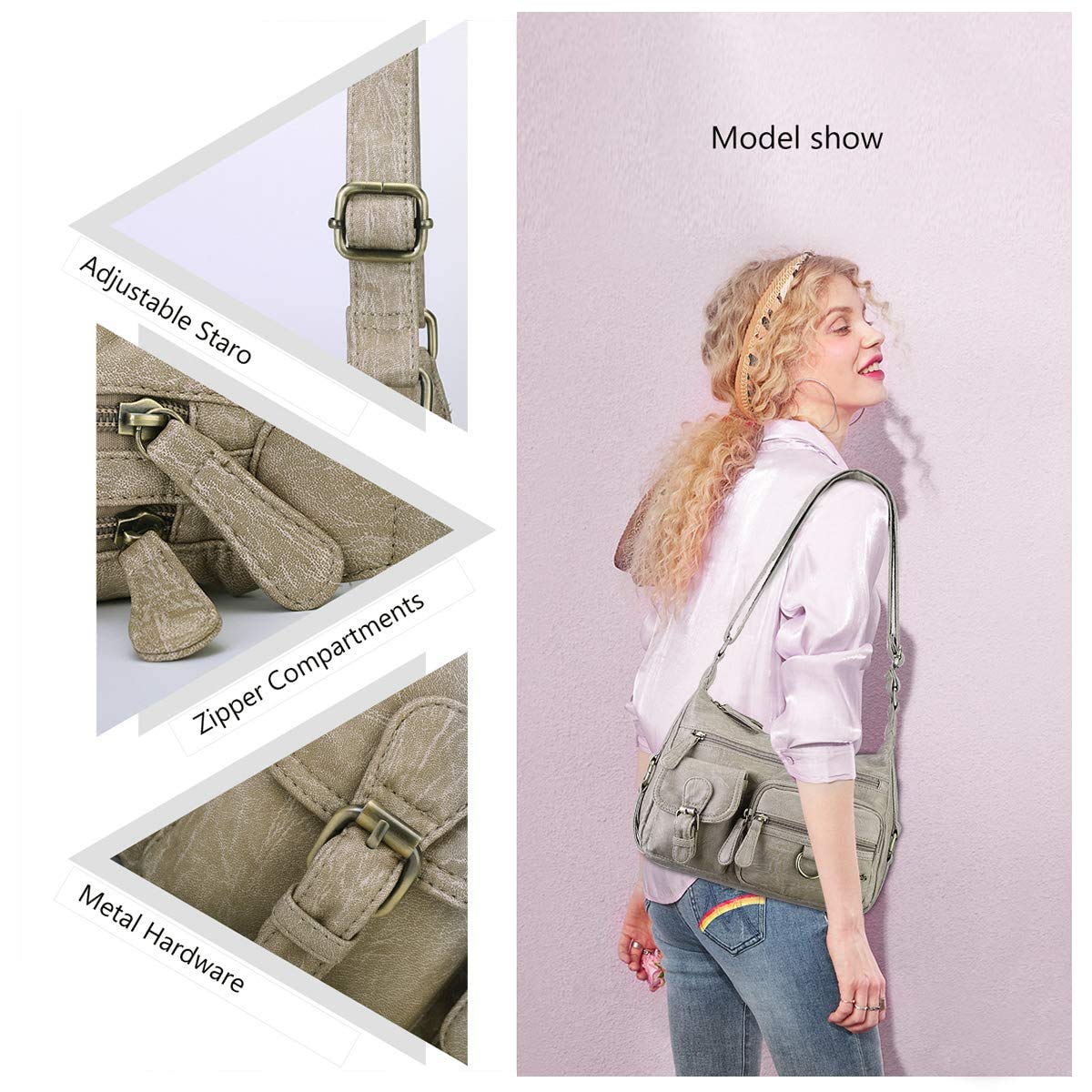 Angel Barcelo Crossbody Bag - Women's PU Leather Purse for Daily Use & Travel