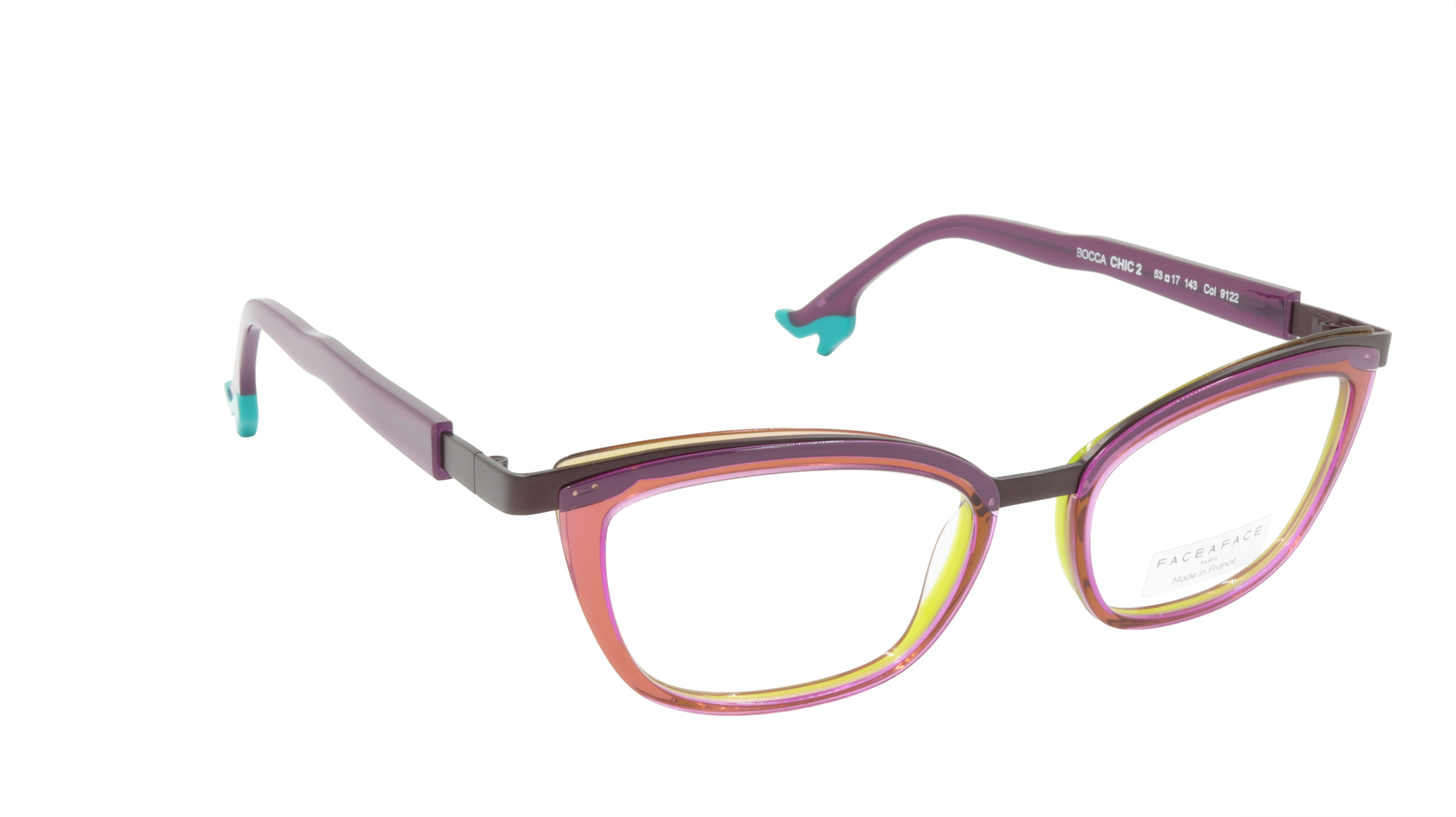 Face A Face BOCCA CHIC 2 Eyeglasses Frame - Acetate Electric Violet (9122) | Stylish & Lightweight Glasses for Women & Men | Perfect for Work, Reading & Fashion Accessories