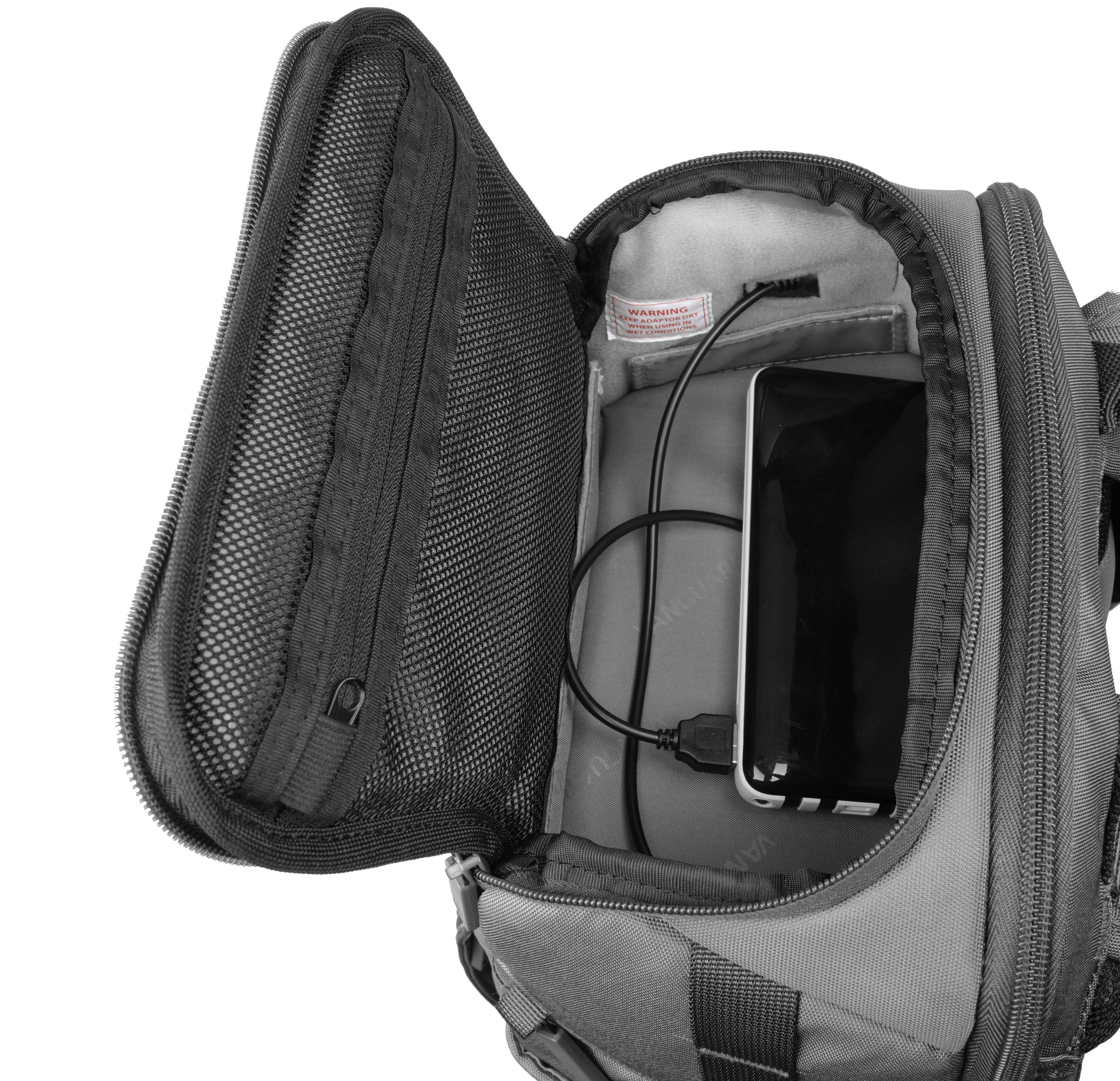 VEO S46 Black Camera Backpack with USB Charging Port & Side Access - Waterproof DSLR Bag for Photographers, Travel & Outdoor Shooting