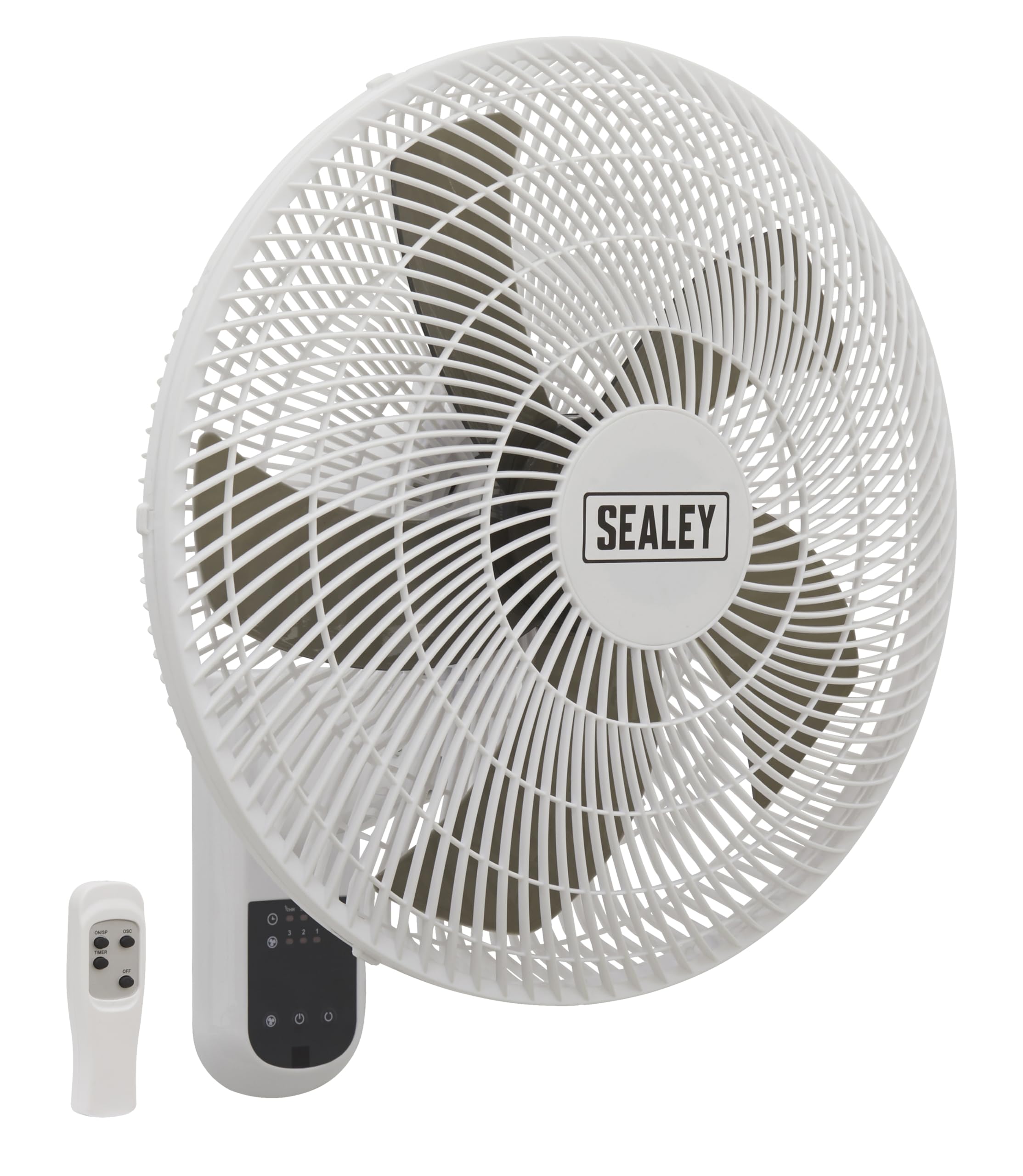 Sealey SWF16WR 16-Inch Wall Mount Fan with Remote Control, 3-Speed Settings, 230V - Perfect for Home, Office, and Warehouse Cooling