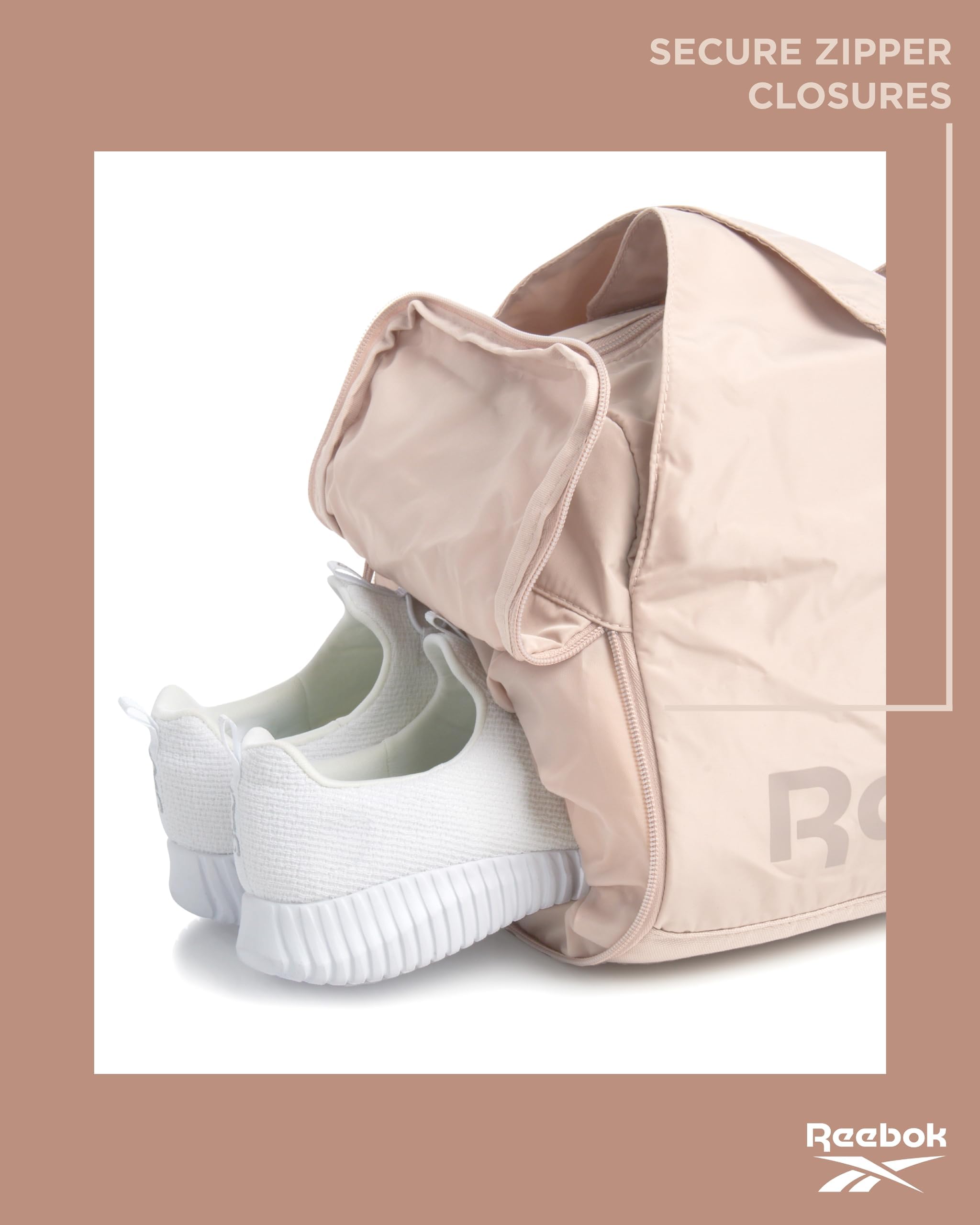 Reebok Women's Gym Tote Bag - Lightweight Sports Shoulder Bag with Zipper Closure - Perfect for Workout, Yoga, Travel & Daily Use