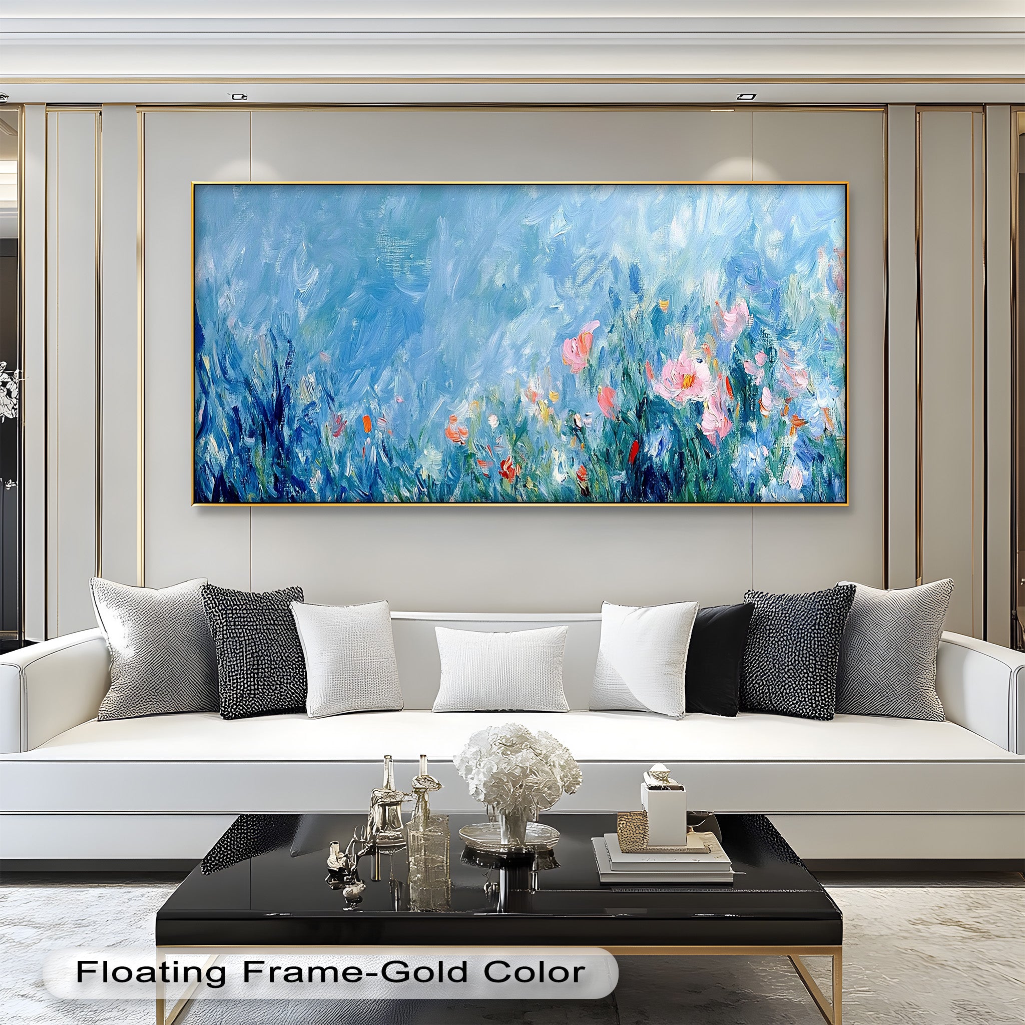 Abstract Floral Impressionist Oil Painting - Handmade Canvas Wall Art for Living Room, Bedroom & Office Decor
