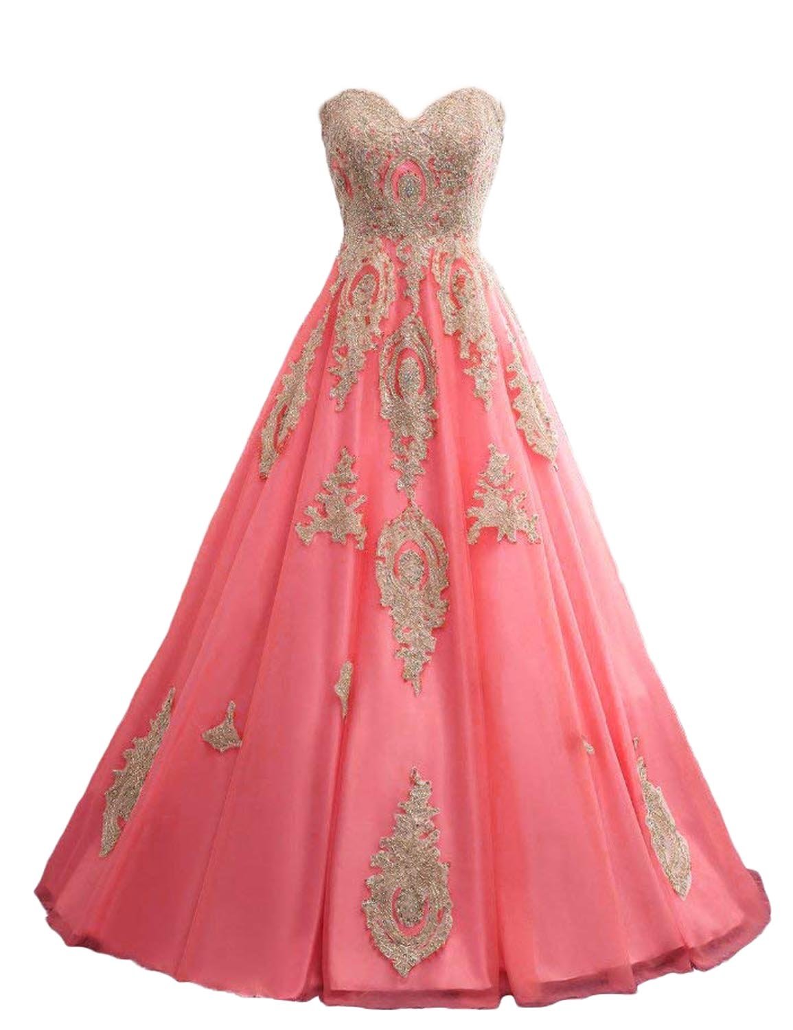 Elegant Lace Quinceañera Dress with Sweetheart Neckline - Long Prom Ball Gown for Sweet 15 Birthday Party, Homecoming Dance & Formal Events (AD004)