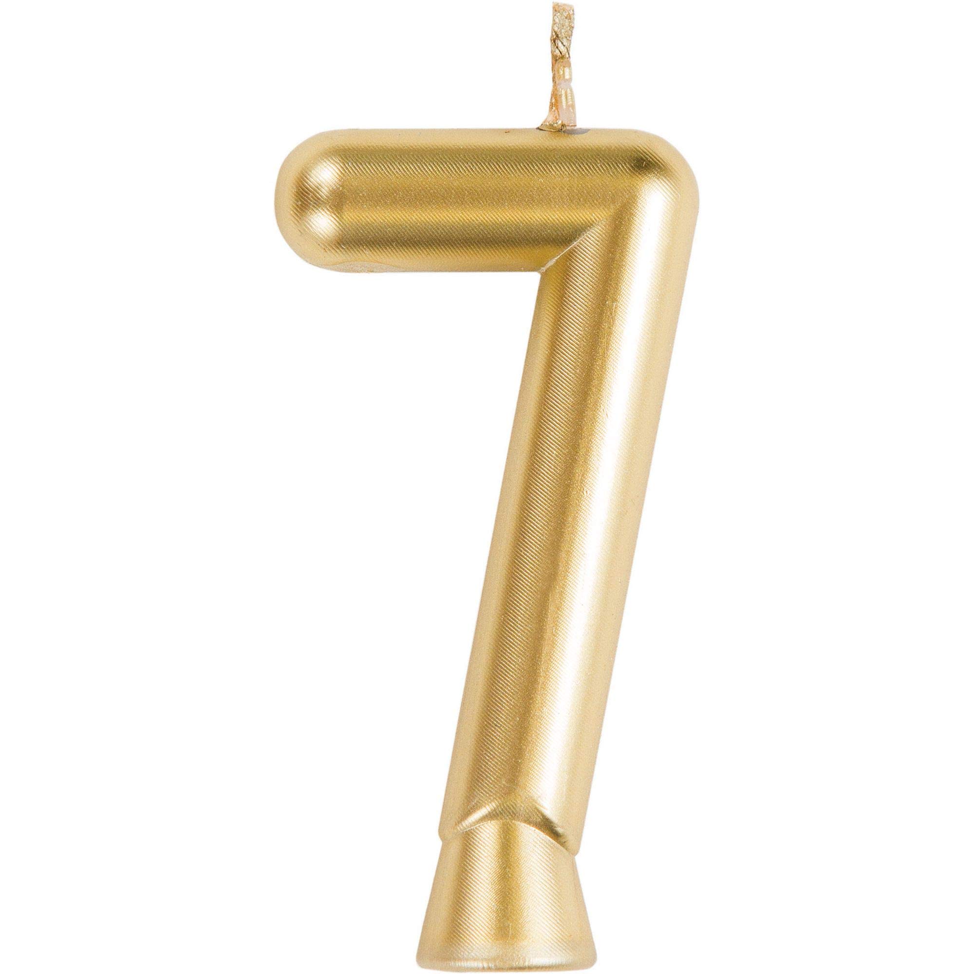 12-Pack Gold Number 7 Birthday Candles - 2.75 Inch Tall for Cake Decorating, Party Supplies, and Celebration Events