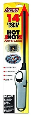 2 Pack Calico® XL Candle Lighter - Long Reach Silver Butane Lighter for Candles, Fireplace, BBQ & Home Use - Windproof & Refillable Design