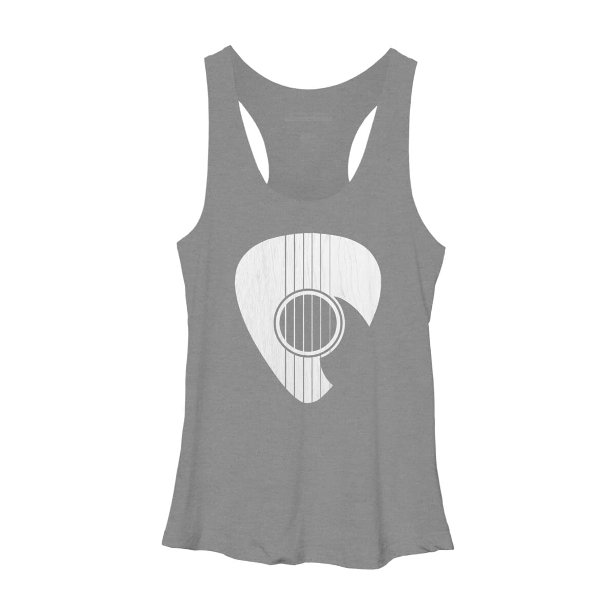 Design By Humans Women's Strum White Racerback Tank Top - Soft Breathable Workout Top for Yoga, Gym & Summer Outfits