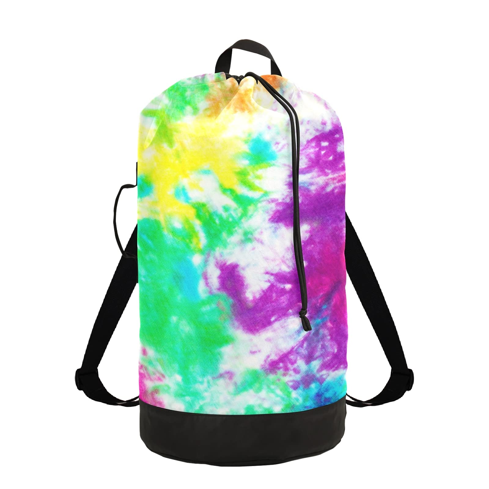 Vibrant Tie-Dye Abstract Mesh Laundry Backpack - Washable Dirty Clothes Organizer for College, Travel & Camp | Dorm Essentials & Gym Bag Alternative