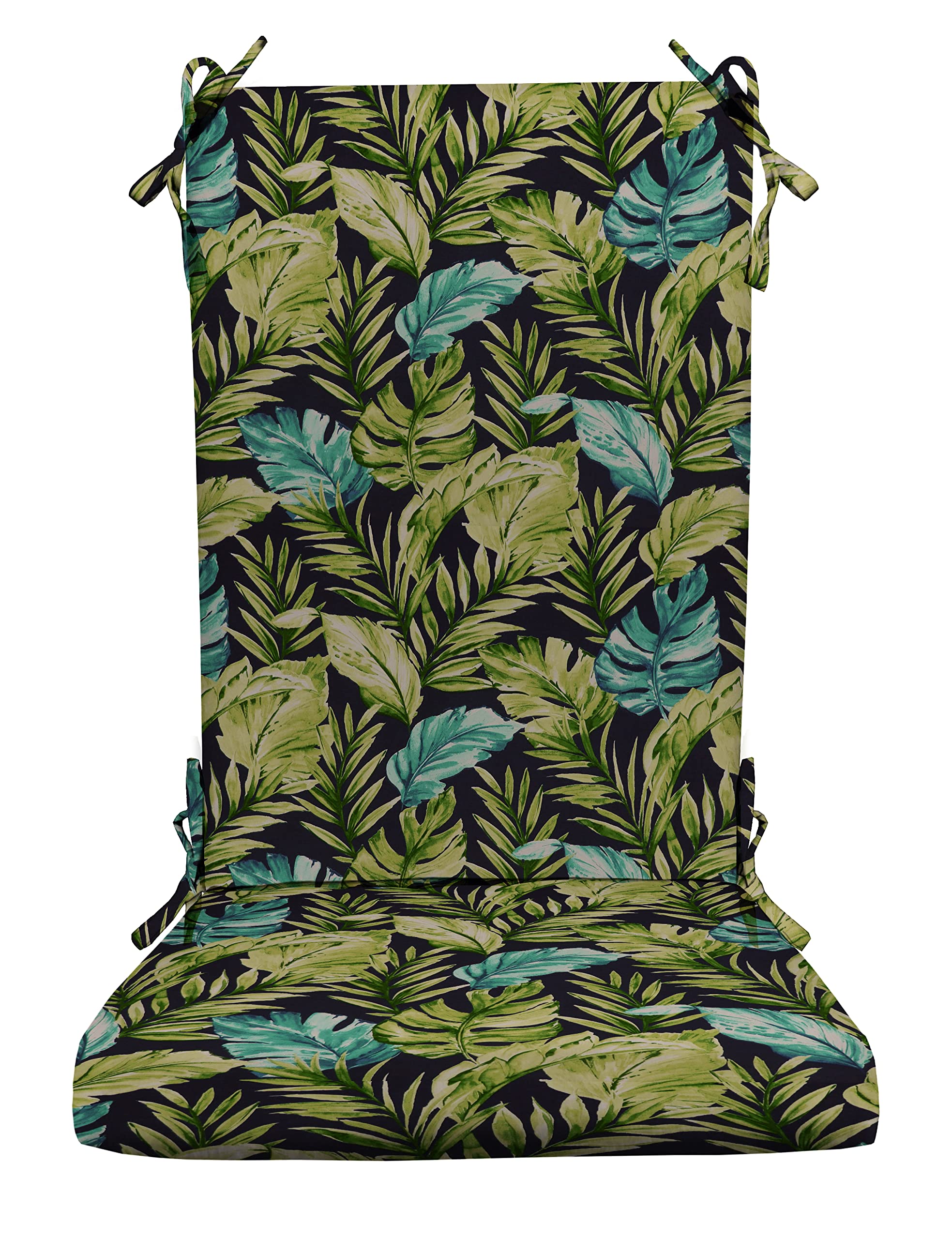 RSH Décor Indoor Outdoor Foam Rocker Rocking Chair Cushion Pad - Large Size, Zealand Capri Blue - Waterproof & Weather-Resistant for Patio, Garden, Porch, and Nursery Comfort