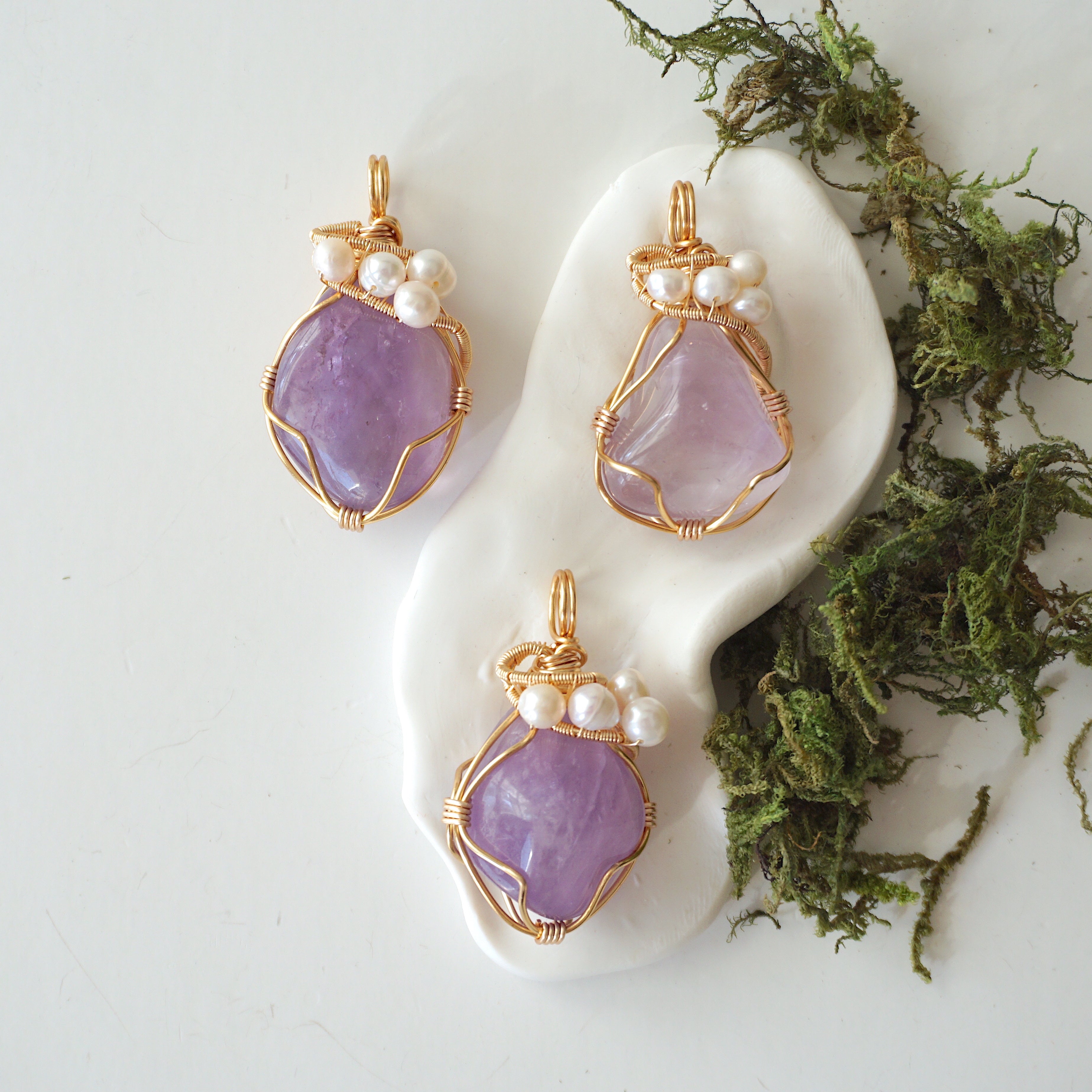 Elegant Amethyst & Pearl Necklace - 14K Gold Plated Jewelry for Women | Perfect for Weddings, Parties & Special Occasions