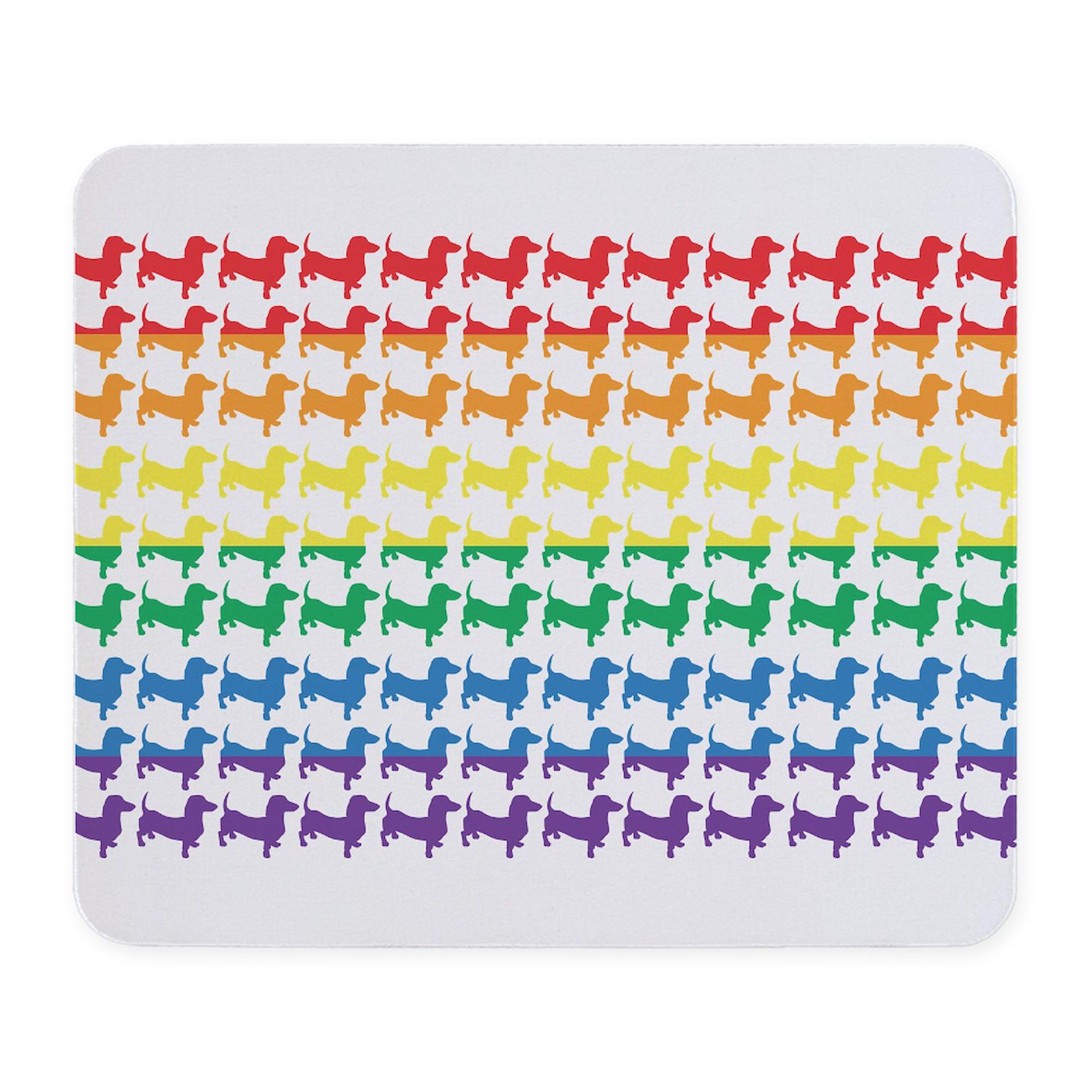 Colorful Rainbow Doxies Non-Slip Rubber Gaming Mouse Pad - Perfect for Office, Gaming & Home Computer Setup
