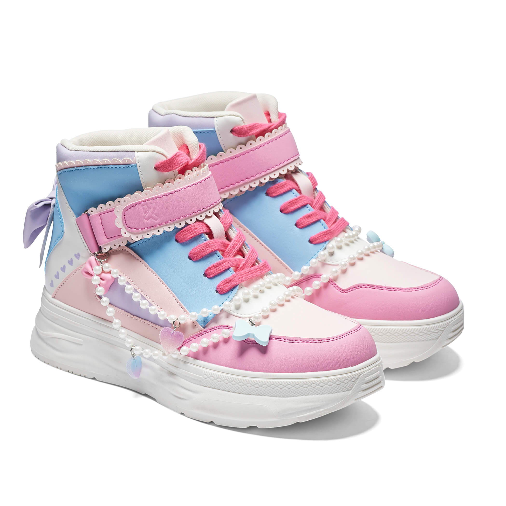 Pastel Multi-Color Chunky Hi-Top Sneakers for Women | Sugar Wishes Fashion | Perfect for Casual Wear, Street Style & Everyday Comfort