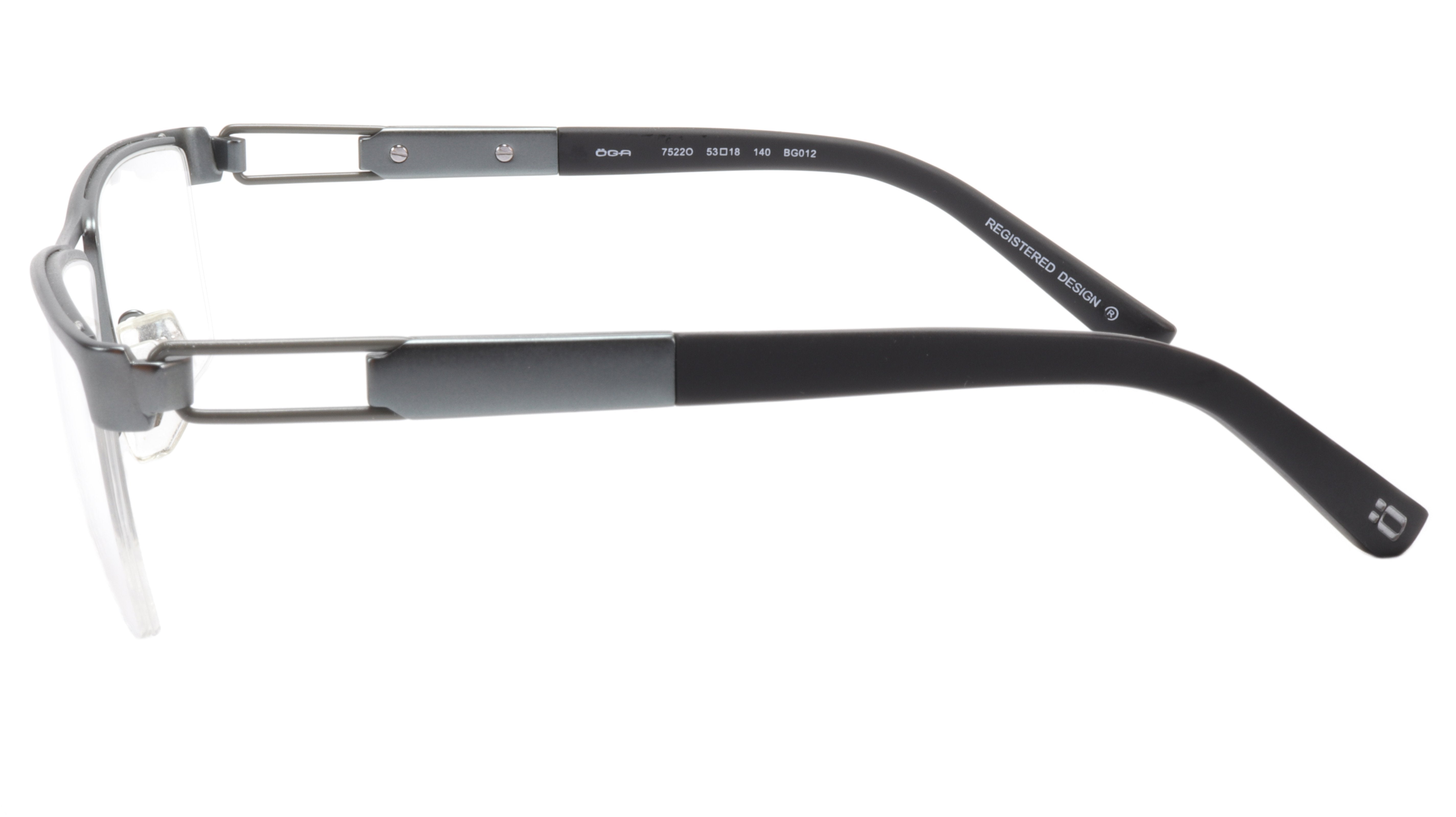 OGA Morel Eyeglasses Frame 75220 BG012 - Metal Grey Black France - 53-18-140 Temple Size - 33mm Bridge - Stylish Eyewear for Work & Everyday Use
