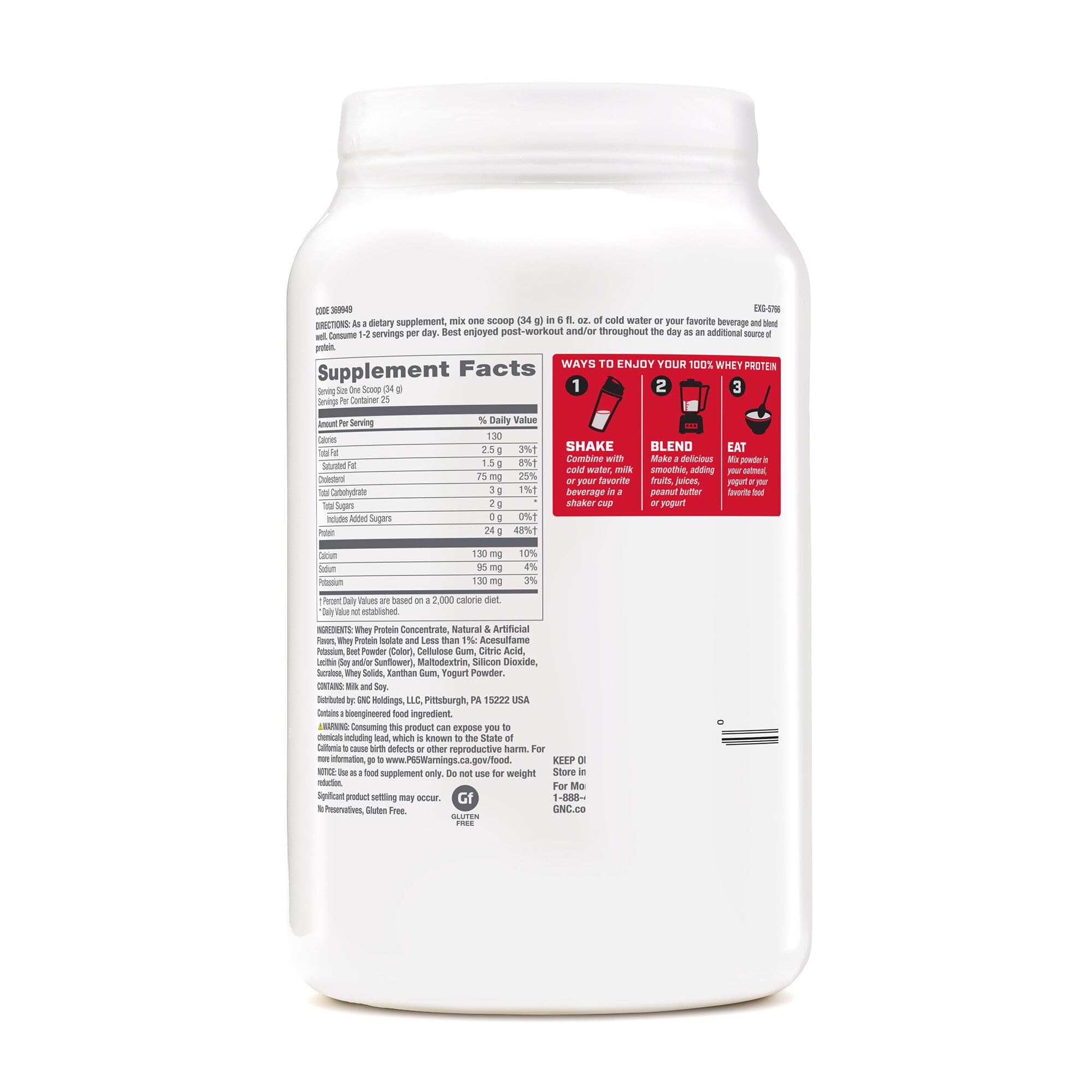GNC Pro Performance 100% Whey Protein Powder - Creamy Strawberry Flavor | 25 Servings for Muscle Recovery & Metabolism Support | Ideal for Post-Workout, Weight Management & Fitness Enthusiasts