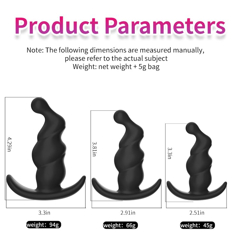 3PCS Silicone Anal Training Kit - Soft Butt Plugs for Beginners & Advanced Users, Adult Sex Toys for Men, Women & Couples | Perfect for Solo Play, Couples Exploration & Anal Pleasure Enhancement