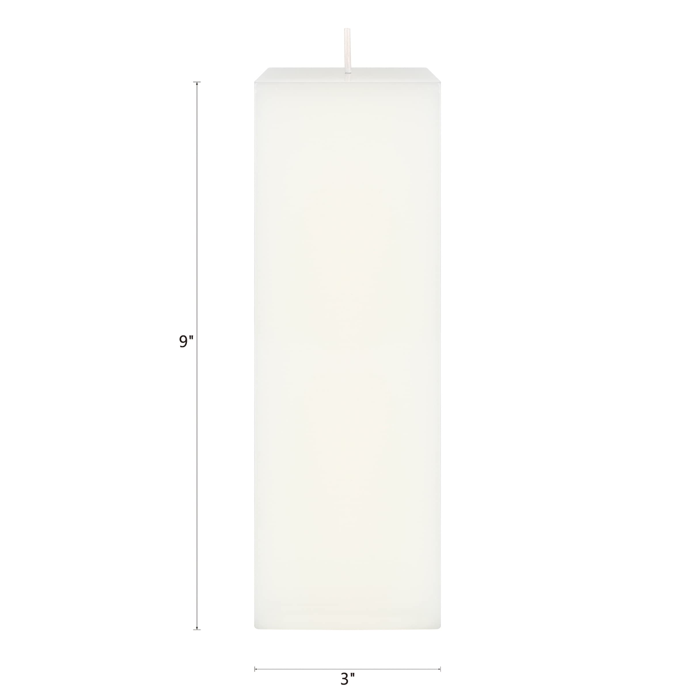 Premium Unscented White Square Pillar Candle 3