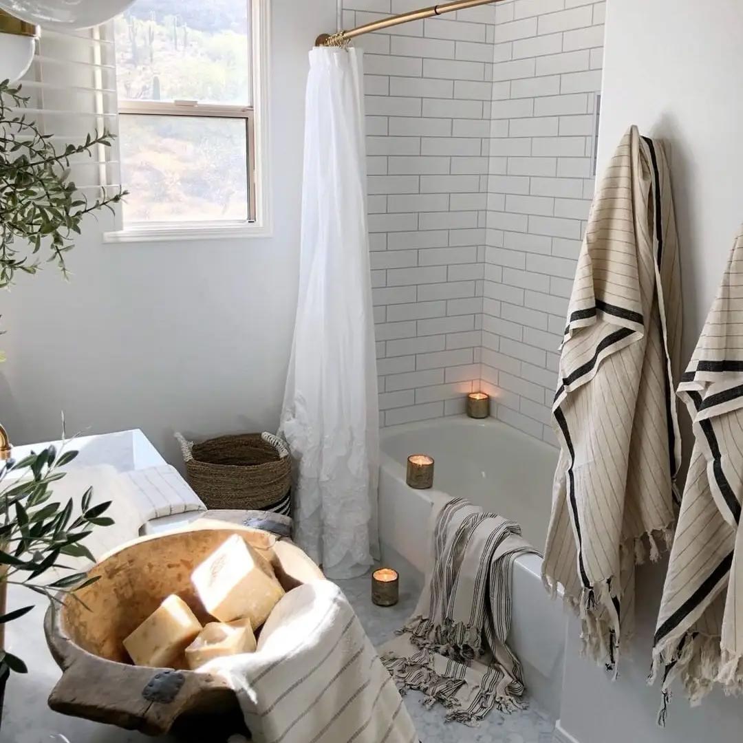 Premium Handwoven Turkish Cotton Towel - Soft & Absorbent - Cream & Black Stripe - Perfect for Beach, Spa, and Home Use