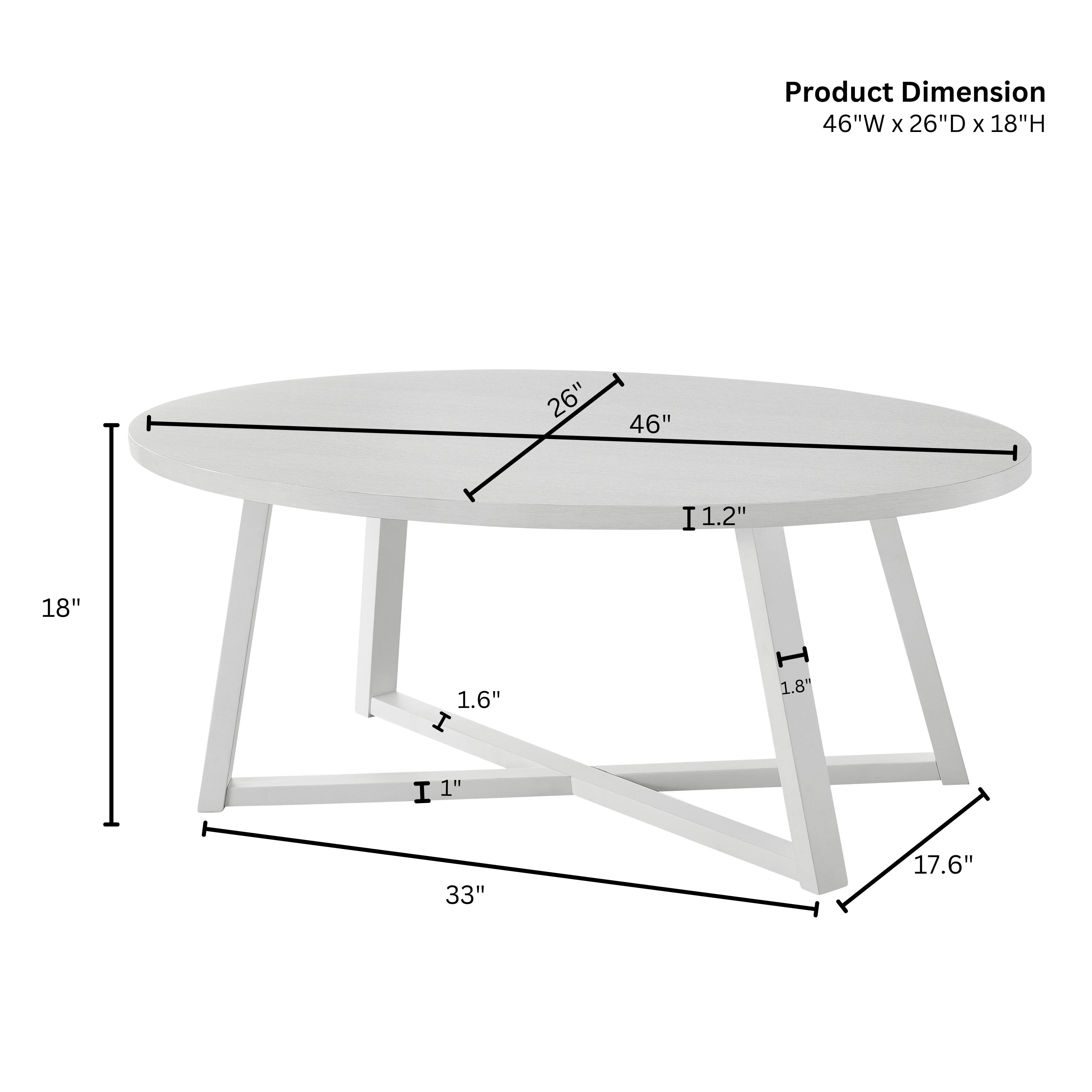 Modern Harmony Wood Oval Coffee Table - Roundhill Furniture - Stylish & Durable Living Room Centerpiece for Home Decor