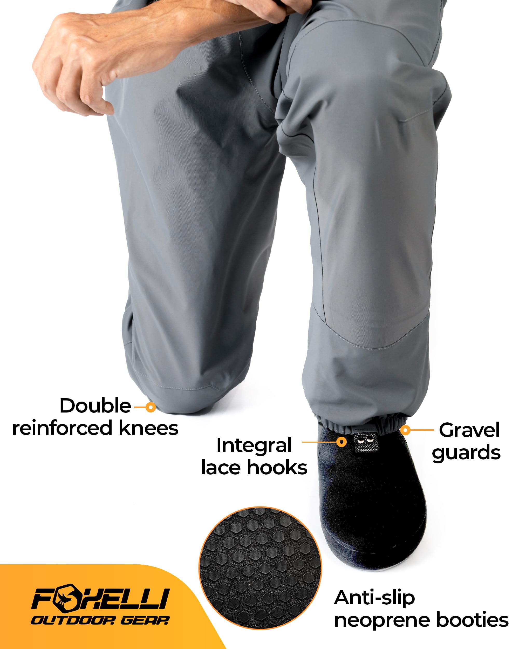 Foxelli Breathable Stockingfoot Waders for Men & Women - Lightweight Fly Fishing Waders with Comfortable Fit - Perfect for Trout Fishing, Stream Wading & Outdoor Adventures