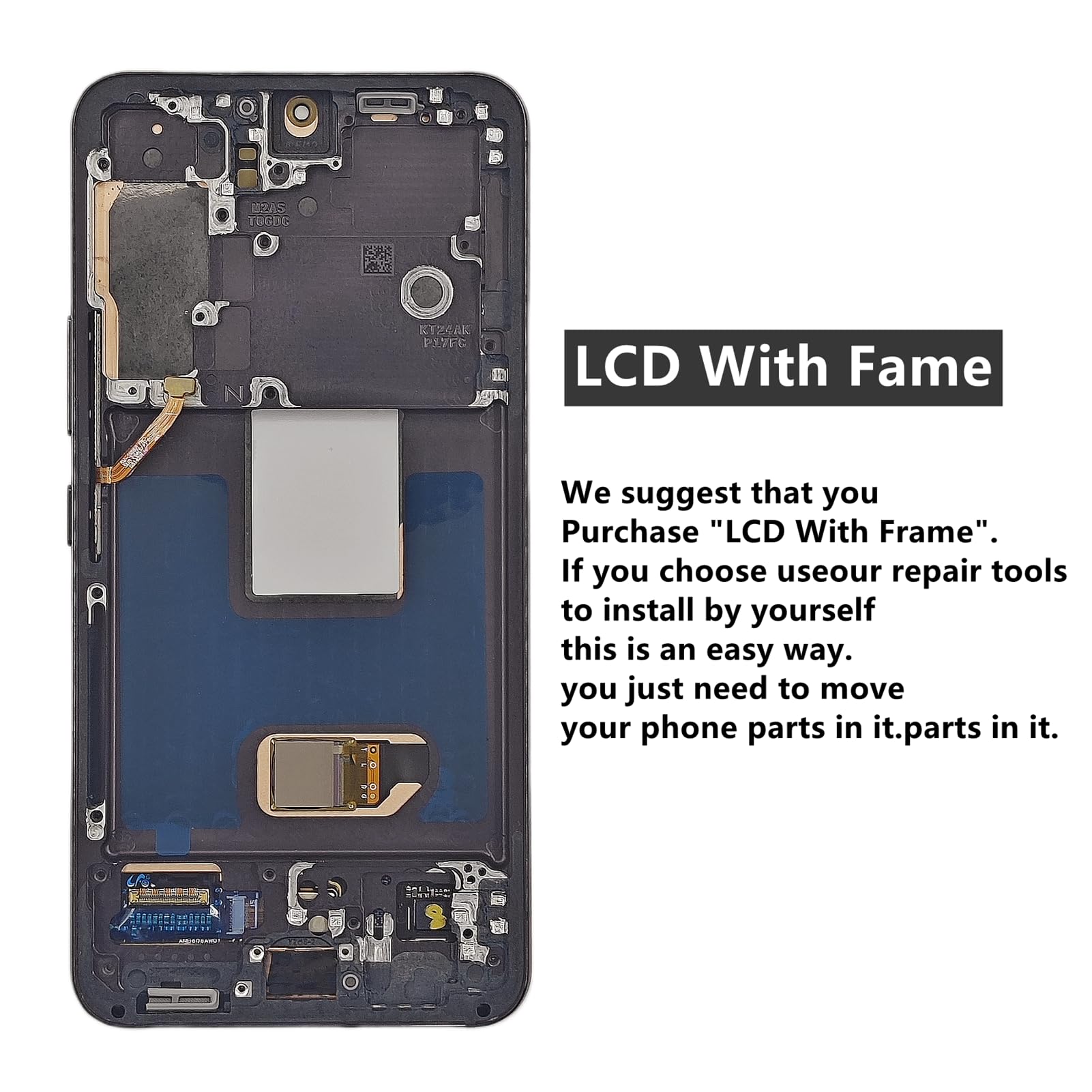 Original Title: ZTOOYO【US Version】 AMOLED for Samsung Galaxy S22 5G Screen Replacement with Frame for Samsung S22 SM-G901u G901a G901w LCD Display digitizer Touch Screen Assembly with Repair Tools 6.1 inch Black    Optimized Title:   **Samsung Galaxy S22 5G AMOLED Screen Replacement with Frame – 6.1