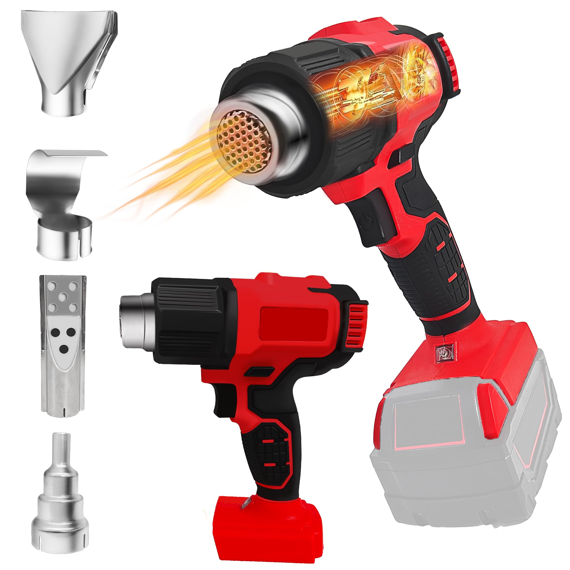 Milwaukee M18 Cordless Heat Gun - 112℉ to 1022℉ Battery Powered Heavy Duty Heat Shrink Tool with 4 Nozzles for Crafts, Shrink Wrap, Wire Connections (Battery Not Included) | Perfect for DIY Projects, Home Repairs, and Professional Electrical Work