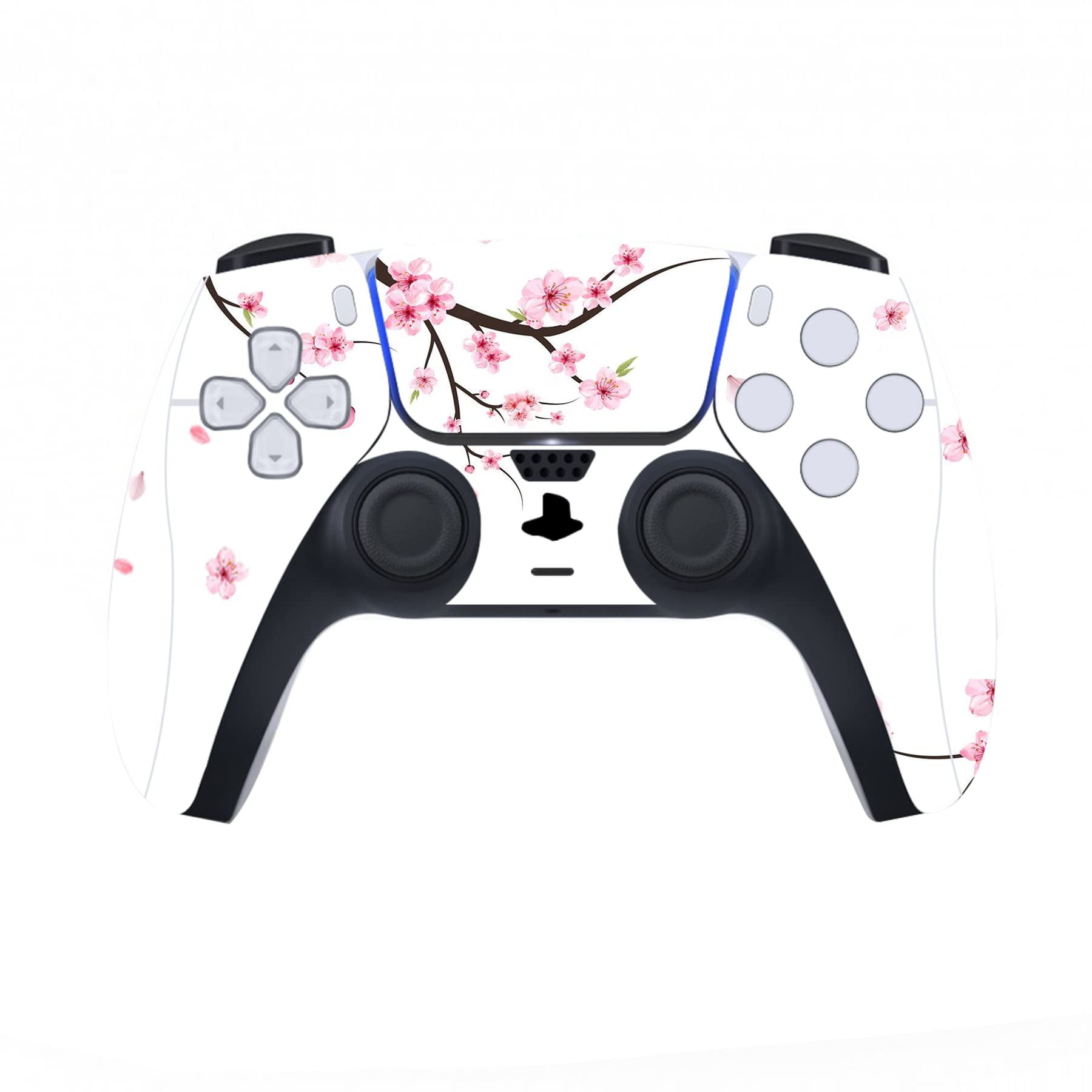 PlayVital Vinyl Skin Stickers for PS5 Console & Accessories - Cherry Blossom Design Protective Decal for PS5, Controller, Charging Dock, Headset & Media Remote | Gaming Setup Decoration & Scratch Protection