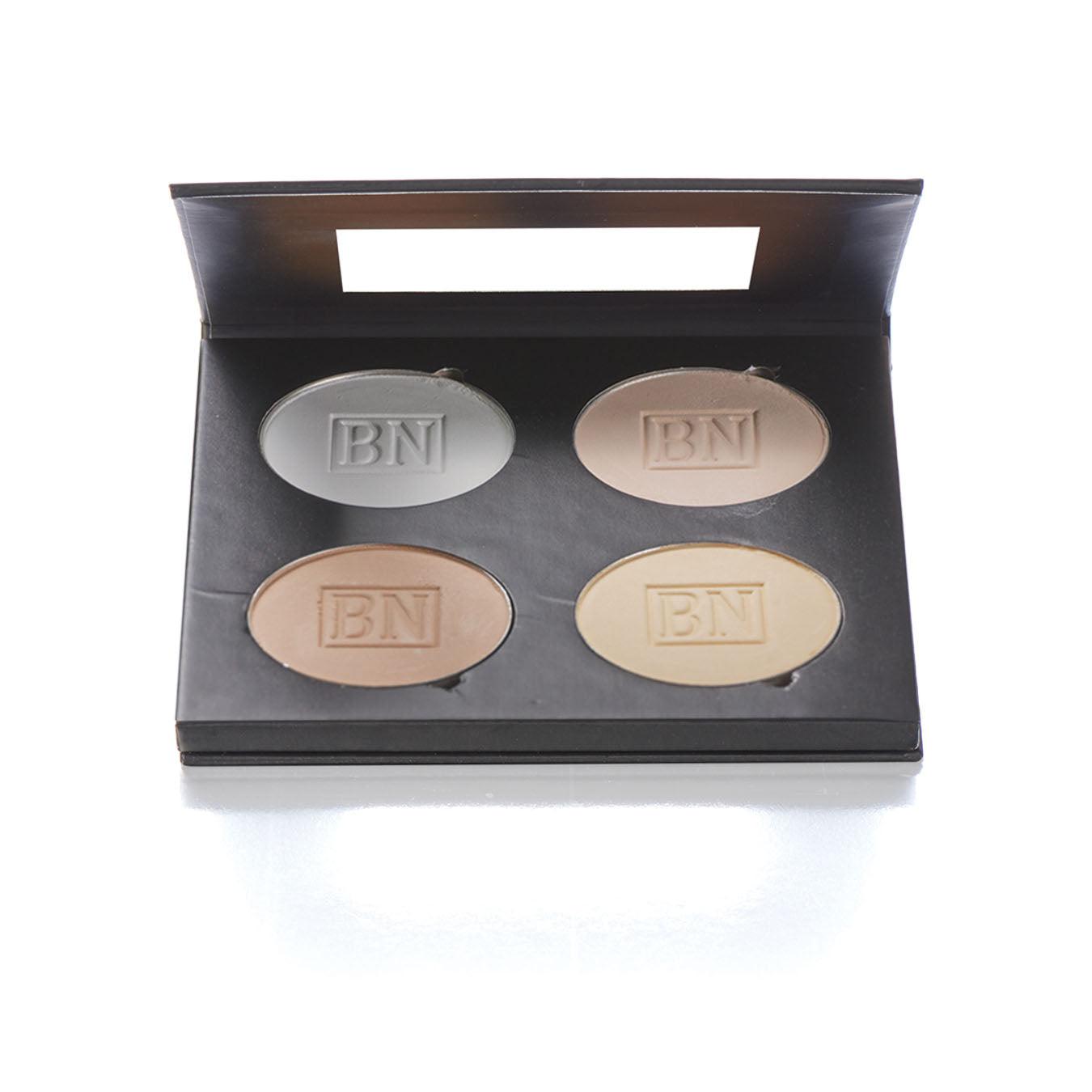 Ben Nye Bella Poudre Pressed HDCP 4 Color Powder - Professional Makeup for High Definition Photography & Film - Perfect for Stage Performances, Cosplay, and Special Effects