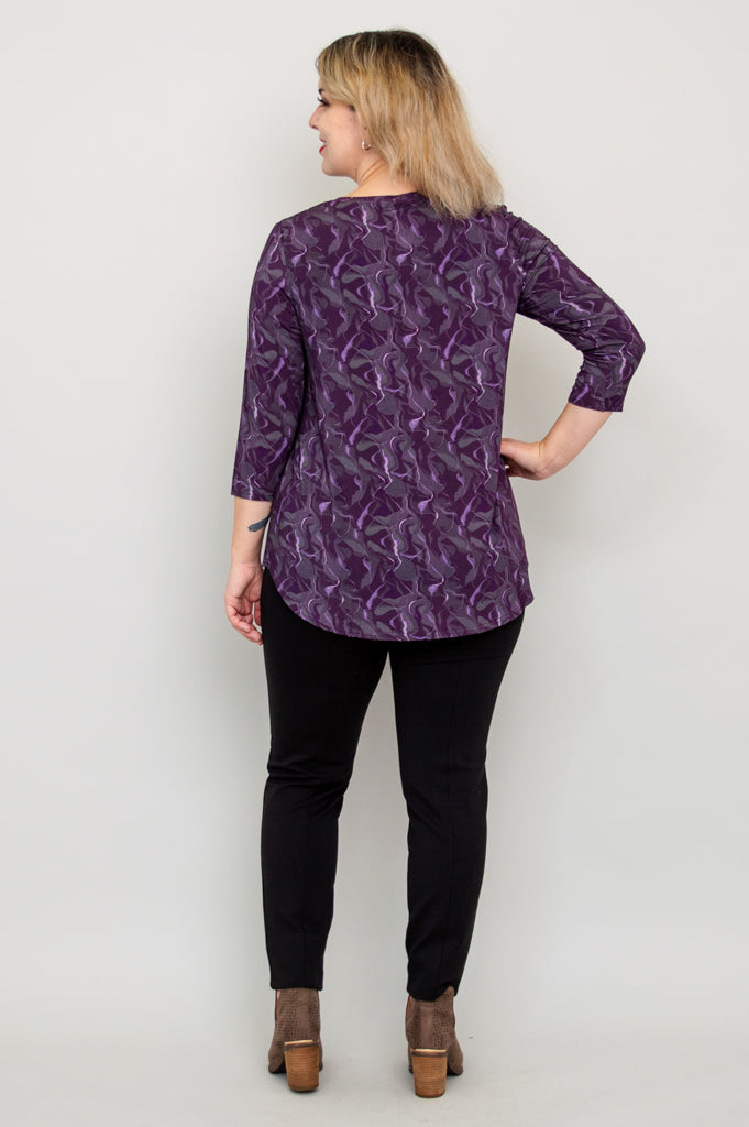 Jazz 3/4 Sleeve Top - Mystique Bamboo Fabric - Women's Comfortable Blouse for Casual Wear & Office Outfits | Final Sale