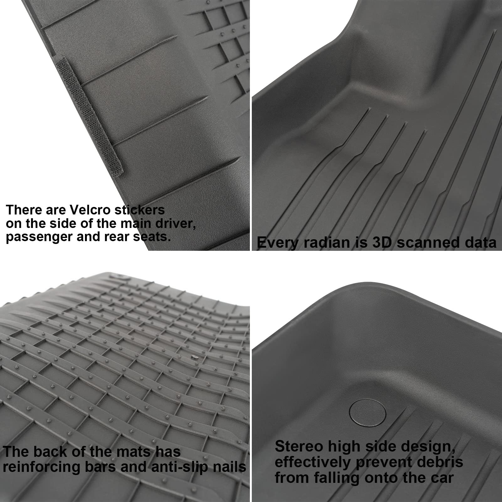 Premium All-Weather Waterproof Floor Liners for Tesla Model 3 (2021-2023) - Anti-Slip Car Mats Interior Accessories | Perfect for Daily Commute, Road Trips & Winter Protection