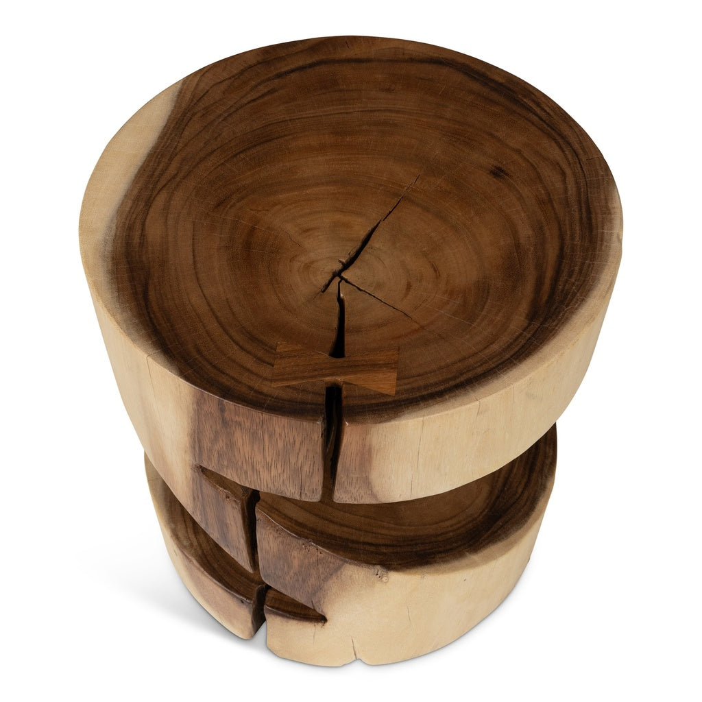 Anchali Natural Wood Accent Stool - Small Ottoman Footrest for Living Room, Bedroom, or Entryway - Rustic Home Decor Stool with Sturdy Construction